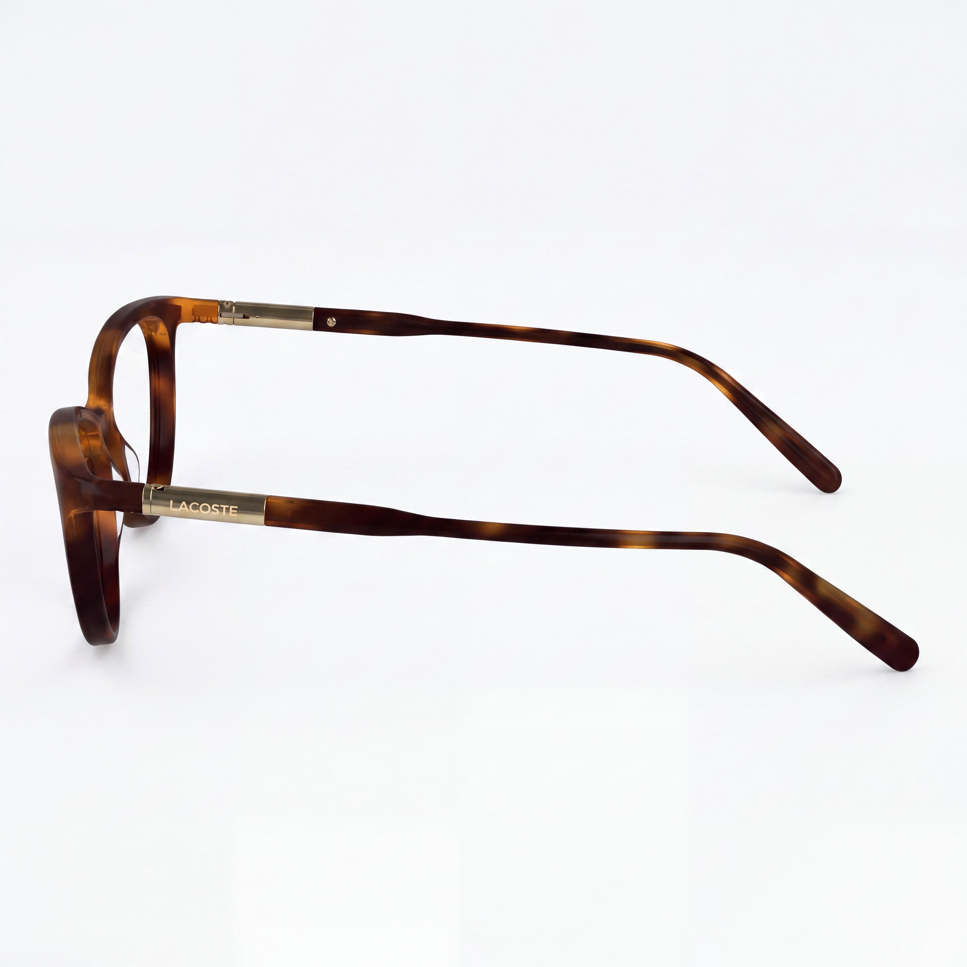 Gafas modernas de acetato para hombre Lacoste L2952 en Habana con 54 mm de ancho de lente, 15 mm de puente, 140 mm de patilla, Photo 3