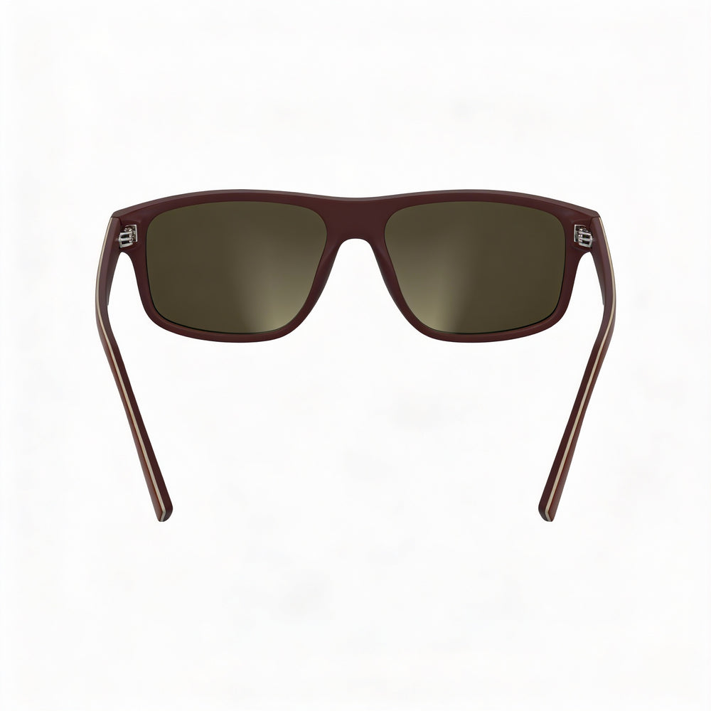 Gafas de sol Lacoste L6057s para hombre con montura de plástico y protección UV, color burdeos mate/espejo marrón, 57 mm