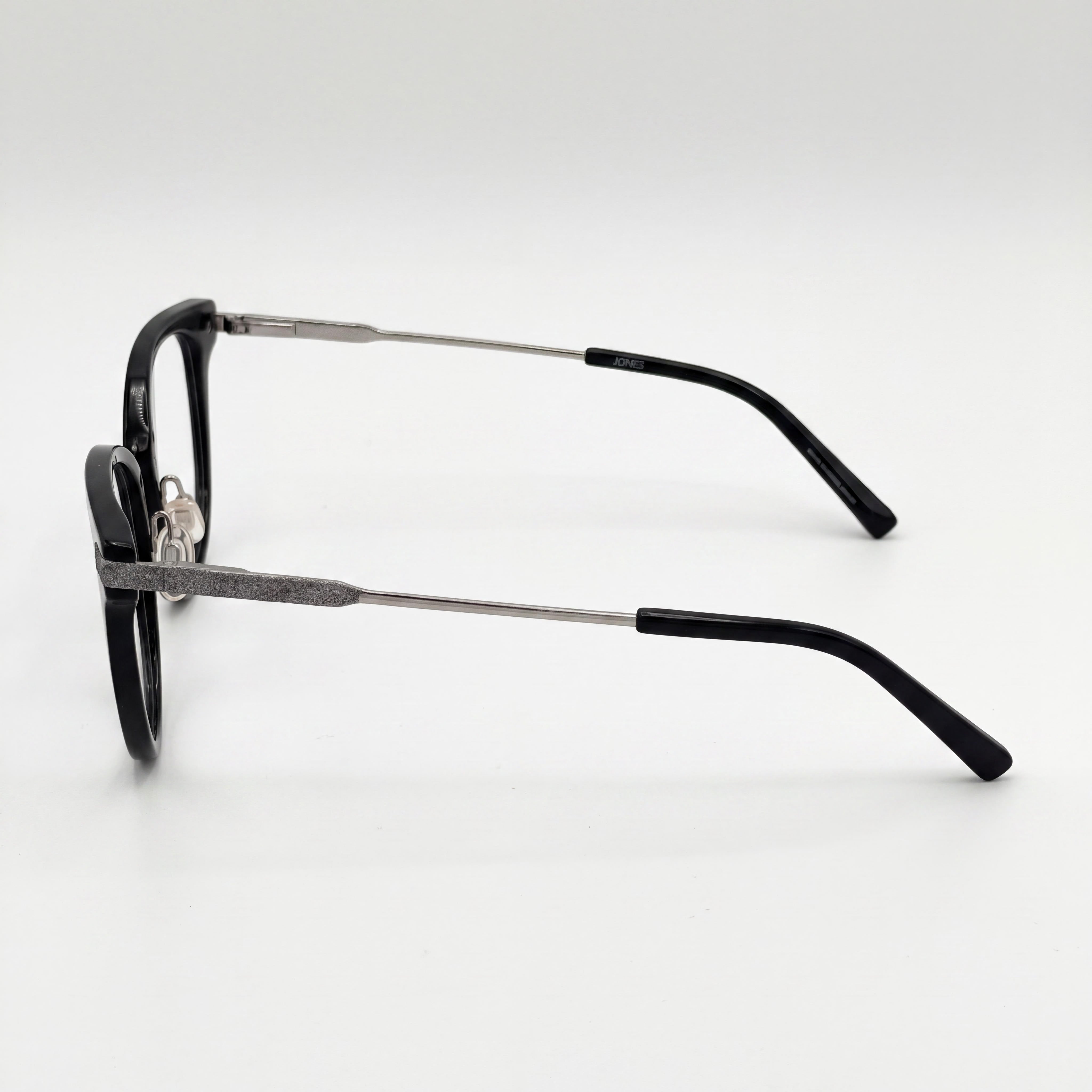 Gafas ópticas Jones New York para hombre, montura cuadrada suave de plástico negro, lentes de demostración transparentes 50-22-140, Photo 2