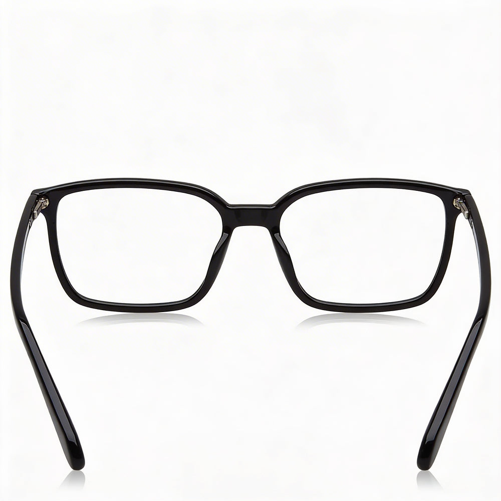 Monturas para gafas ópticas Fossil Modern Unisex de acetato ligero y duradero con color negro transparente