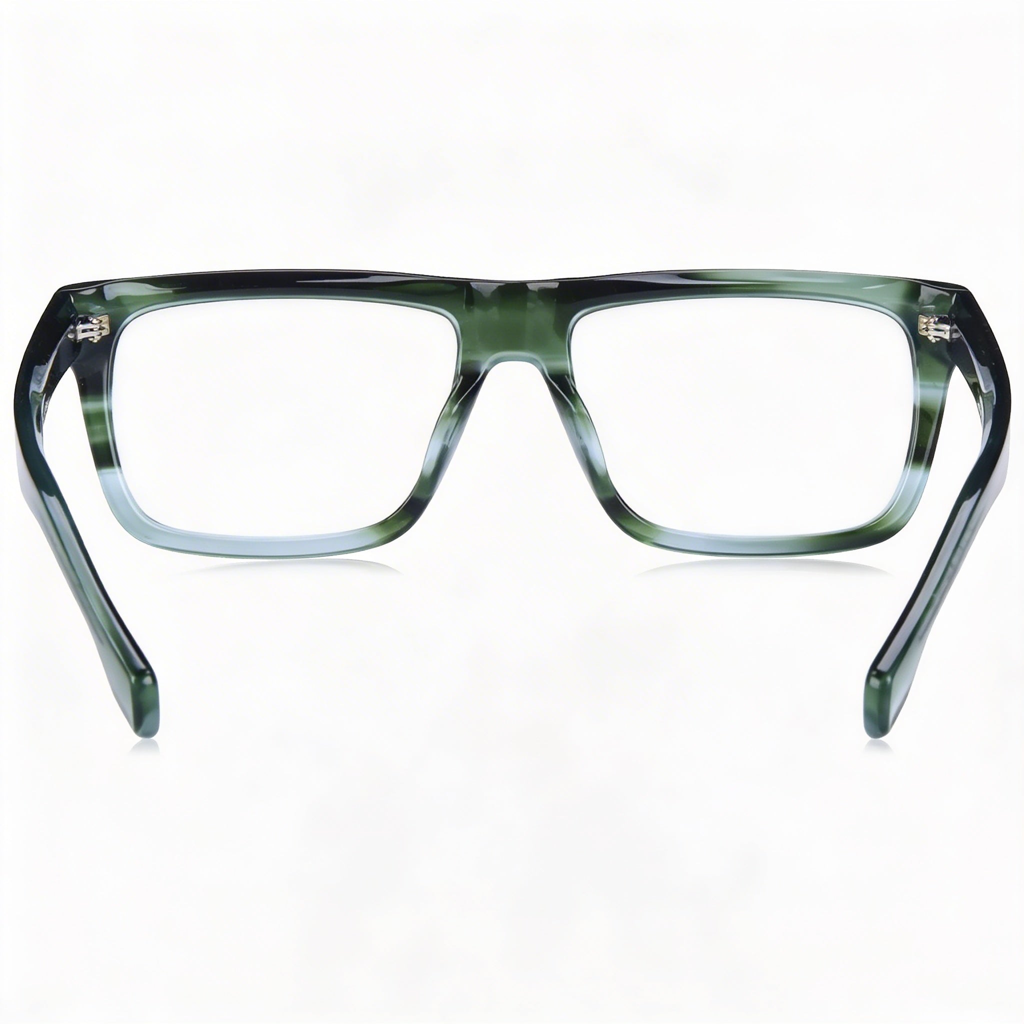Montura de acetato de cuerno verde unisex moderna de Hugo Boss con lentes de acetato iridio y protección UV de 53 mm, Photo 3