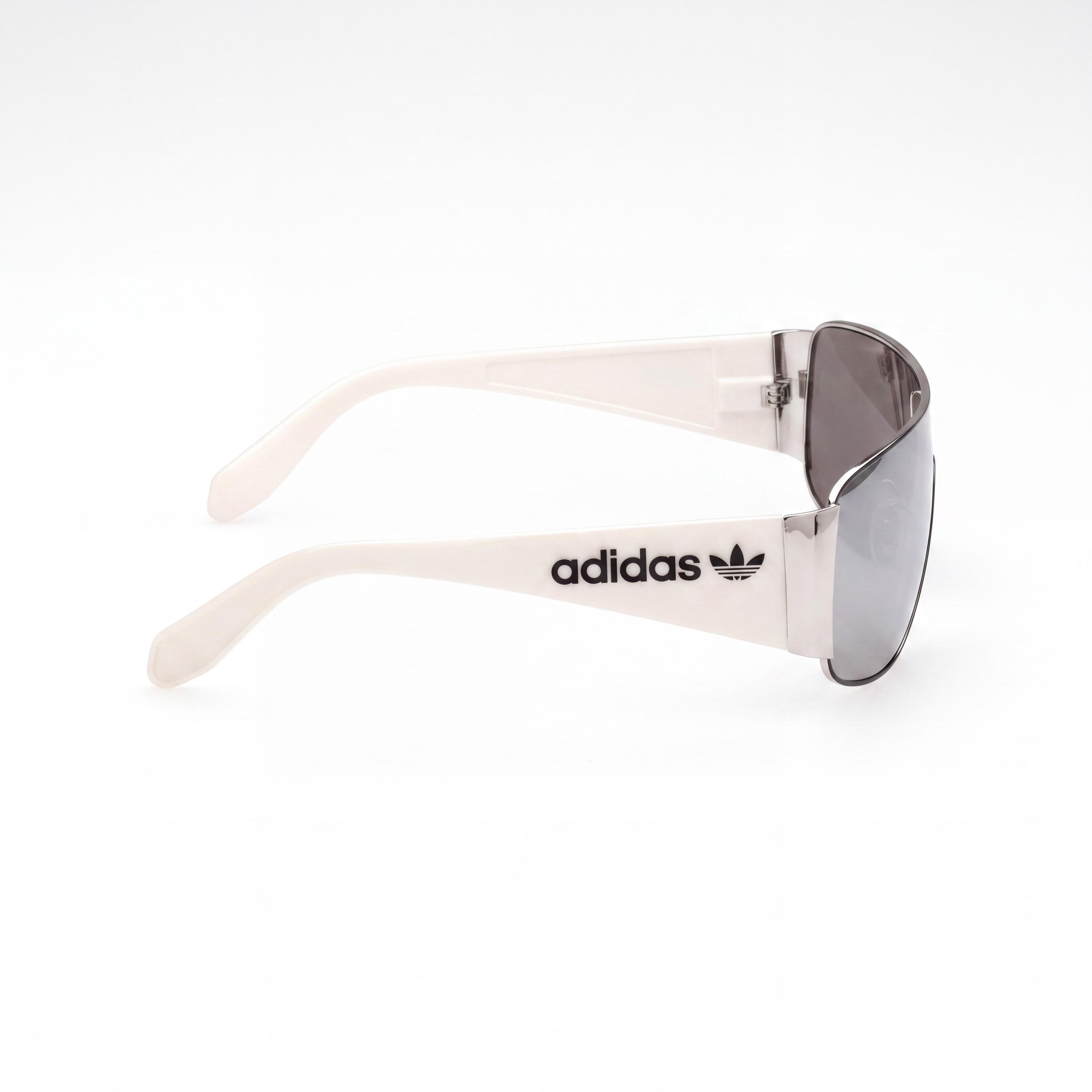 adidas Originals Gafas de sol modernas para hombre con montura metálica en Paladio Brillante y lentes Espejo Humo, Photo 3