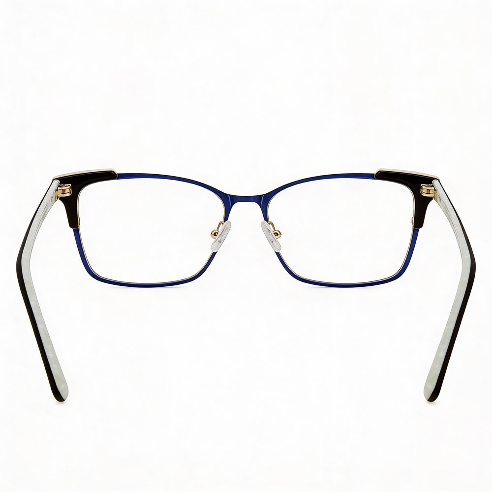 Gafas Ted Baker B245 para mujer con montura metálica completa y bisagras de resorte, azul marino, ancho de lente de 52 mm