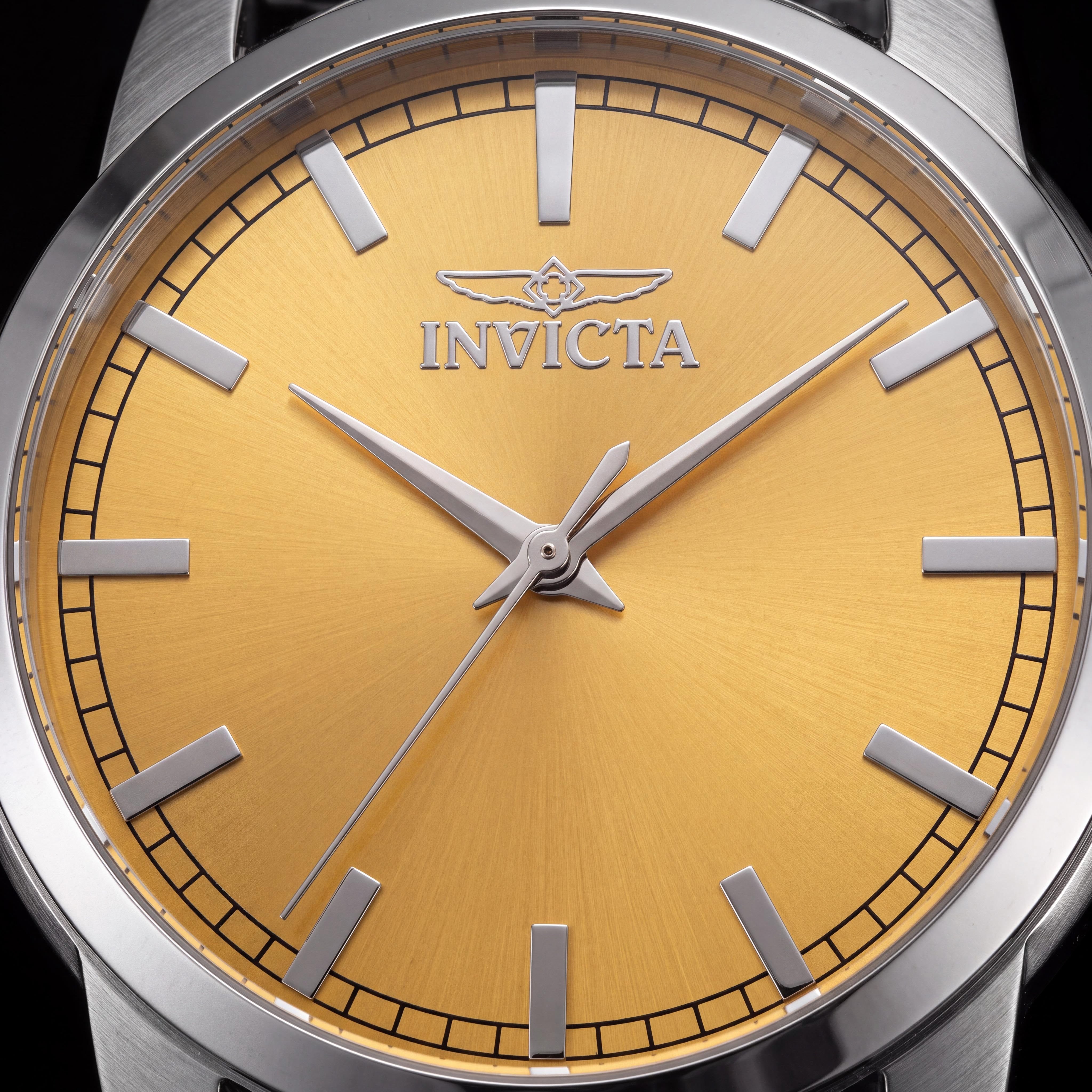 Invicta Celestial 48506 Unisex Silver Stainless Steel Bracelet Watch with Yellow Dial, Quartz Movement, 43mm, Photo 2