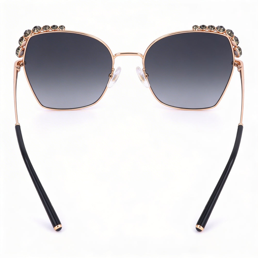 Carolina Herrera Casual para mujer Plástico Oro Rosado Armazón degradado gris Lentes grises con protección UV de 59 mm