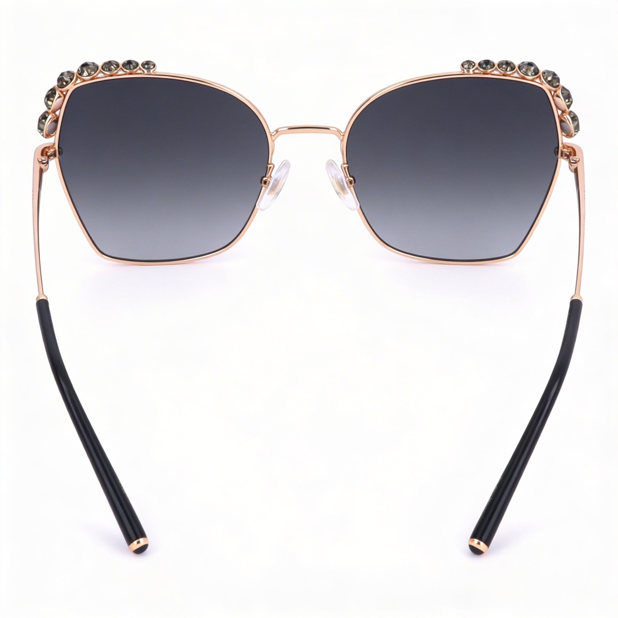 Carolina Herrera Casual para mujer Plástico Oro Rosado Armazón degradado gris Lentes grises con protección UV de 59 mm, Photo 3