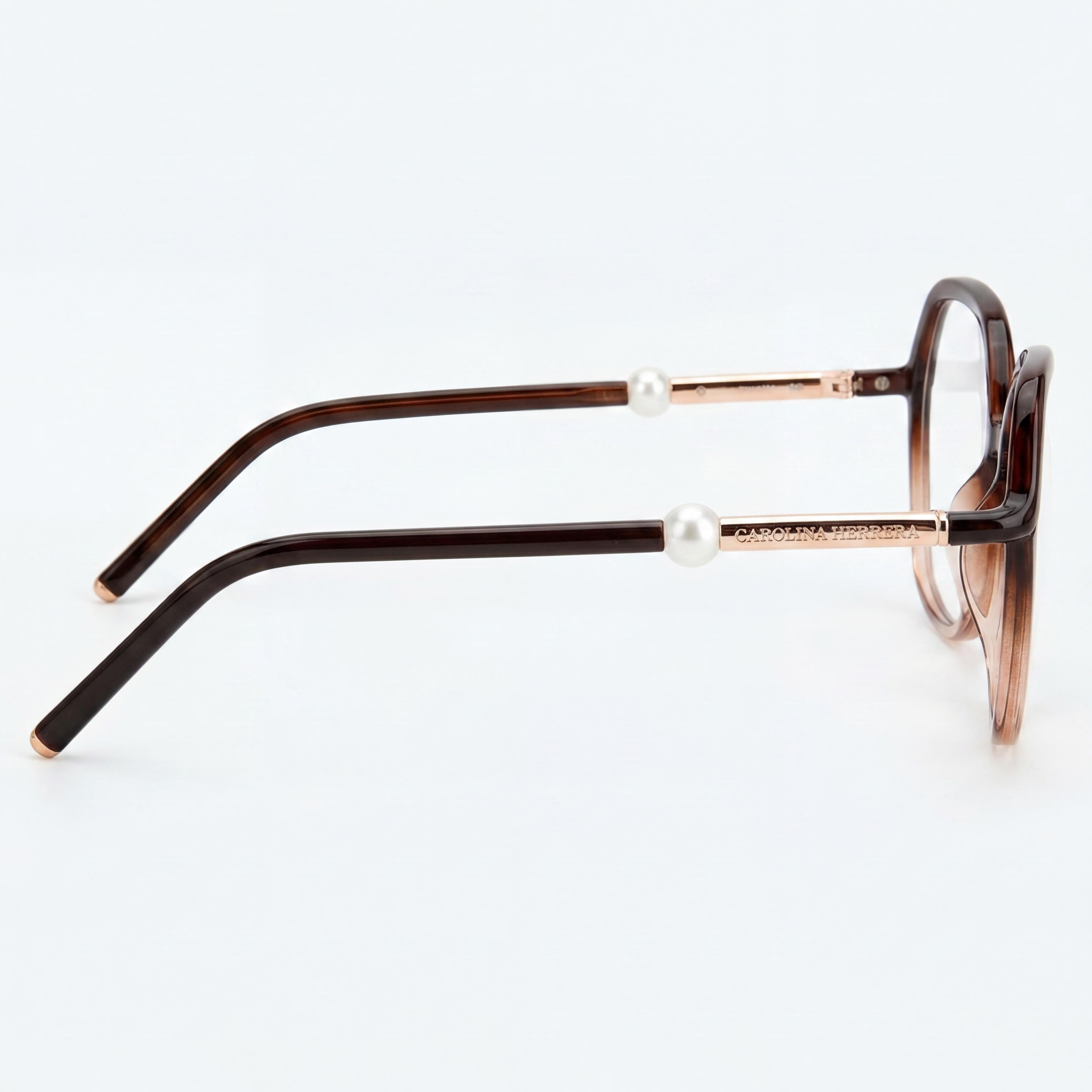 Carolina Herrera Her 0080 de mujer, montura de poliamida marrón nude, lentes de policarbonato con protección UV de 53 mm, Photo 3