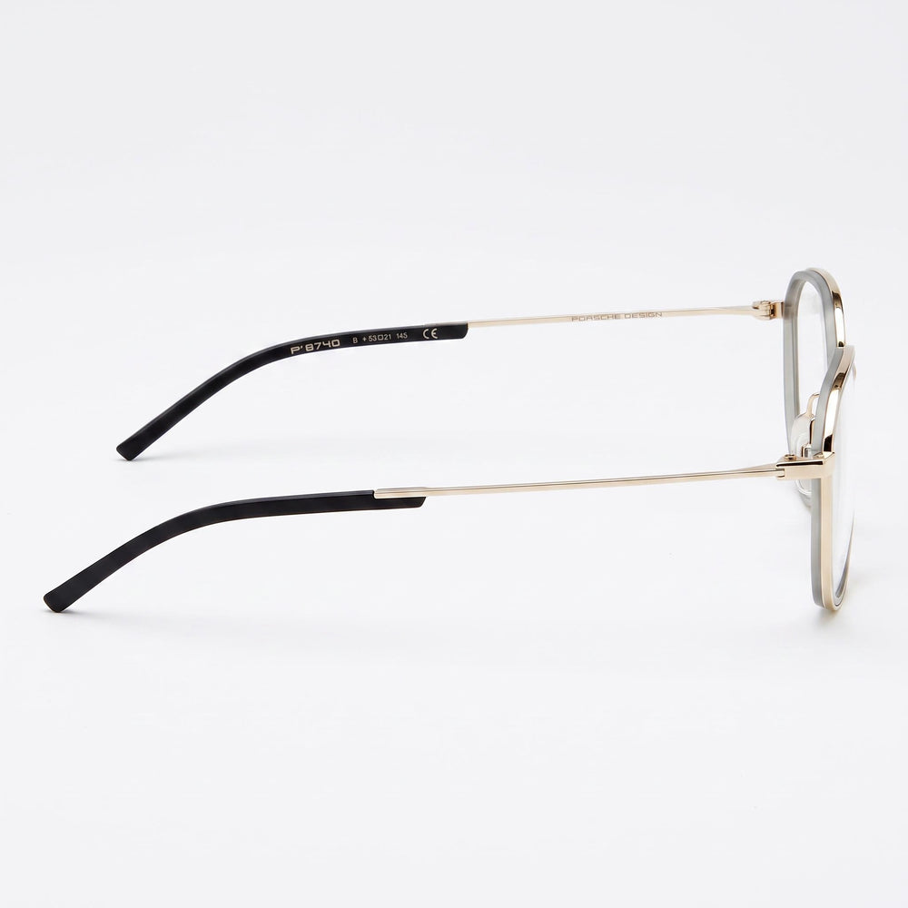 Gafas Porsche Modern Unisex Dorado, Gris RXP Montura de Poliamida Lente de Plástico Transparente No Polarizado 53-21-145