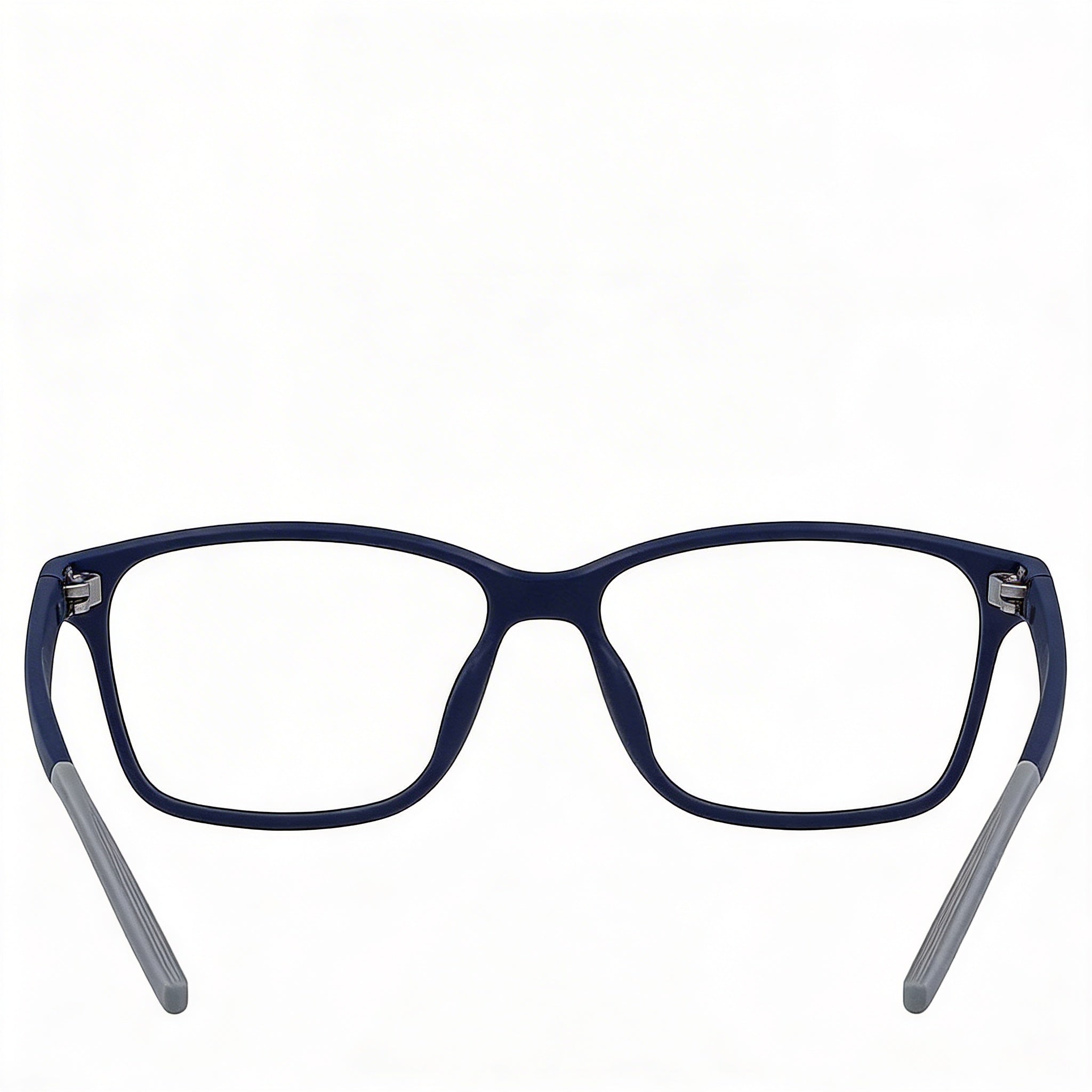 Nike 7118 Men's Full Rim Rectangle Eyeglasses, Matte Midnight Navy Wolf Grey Plastic Frame 55mm, Photo 3