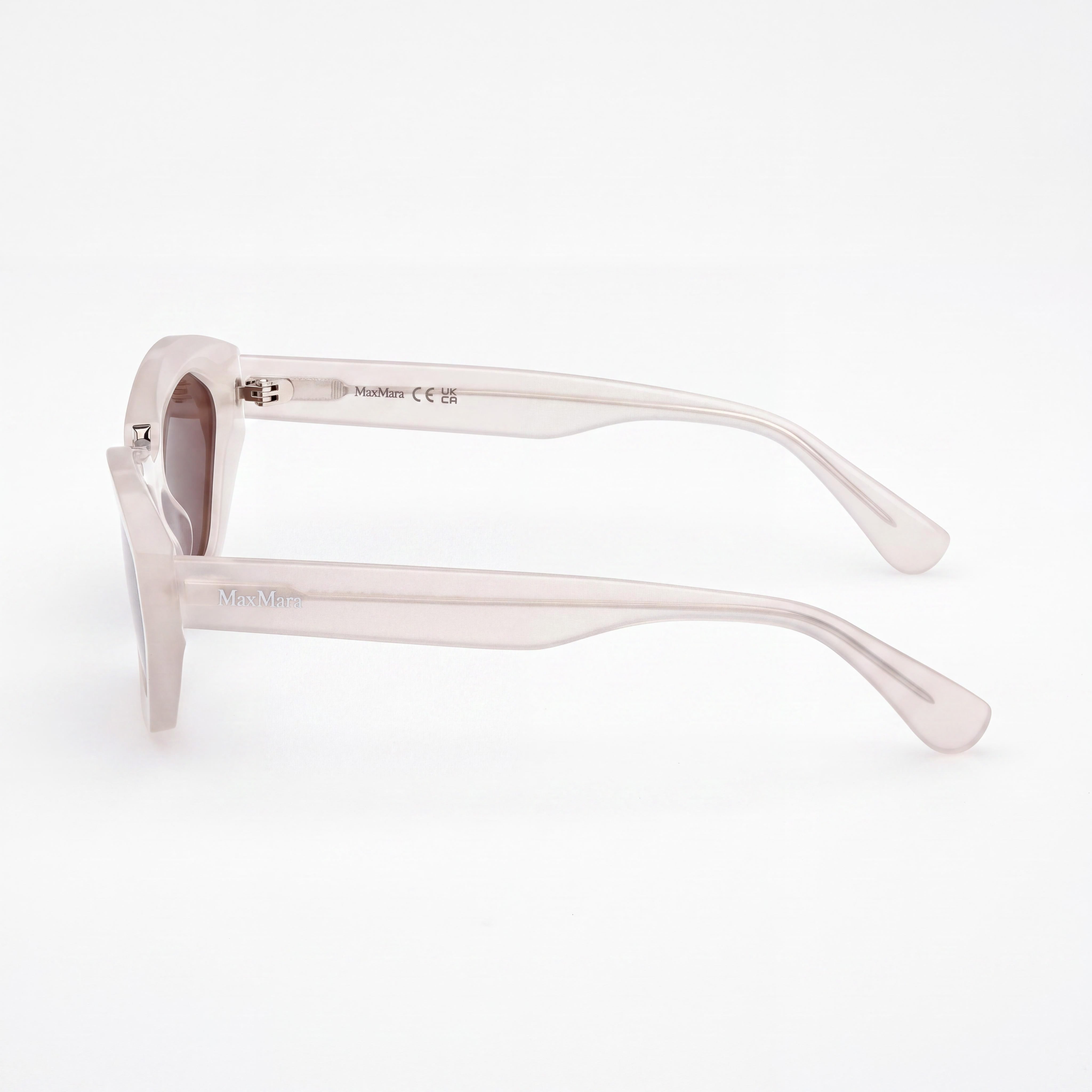 Gafas de sol MaxMara Mm0169 de acetato brillante color marfil para mujer con lentes de protección UV no polarizadas marrones de 54 mm, Photo 3