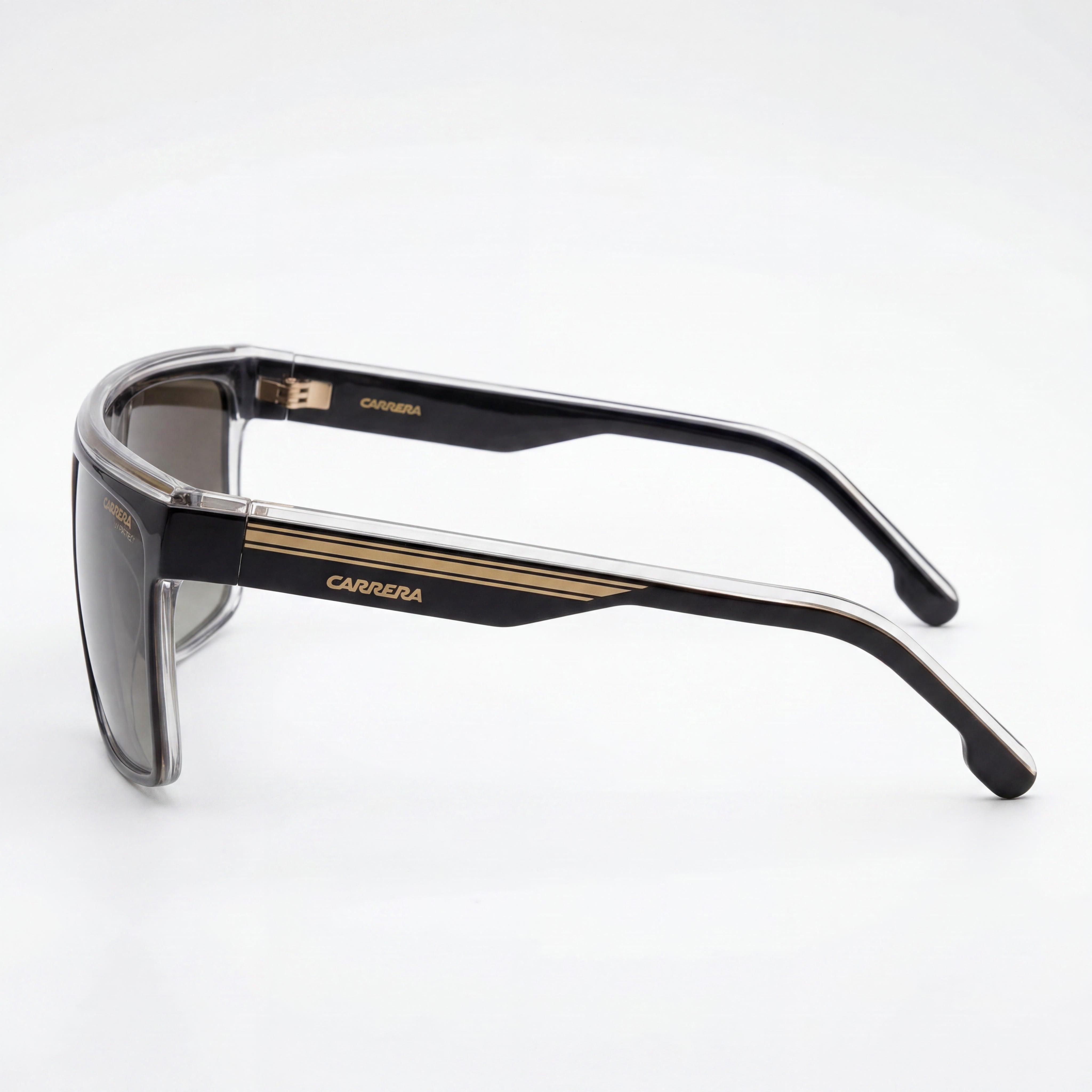 Gafas de sol Carrera Carrera 22/N para hombre, de poliamida, color negro, dorado y marrón, con degradado marrón y protección UV, 63 mm, Photo 3