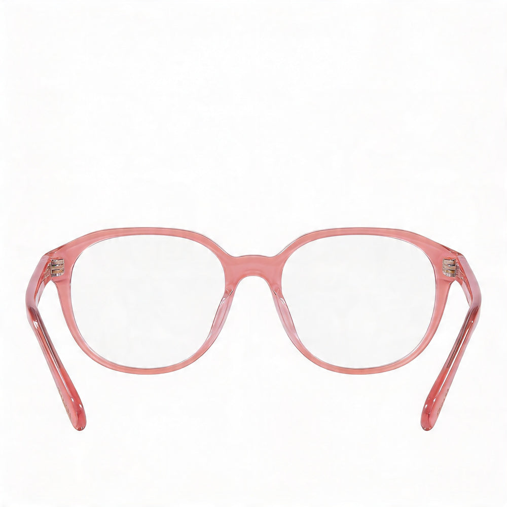 Monturas de gafas de plástico transparente rosa lechoso COACH Hc6209u Universal Fit para mujer con lentes de demostración 52-18-140