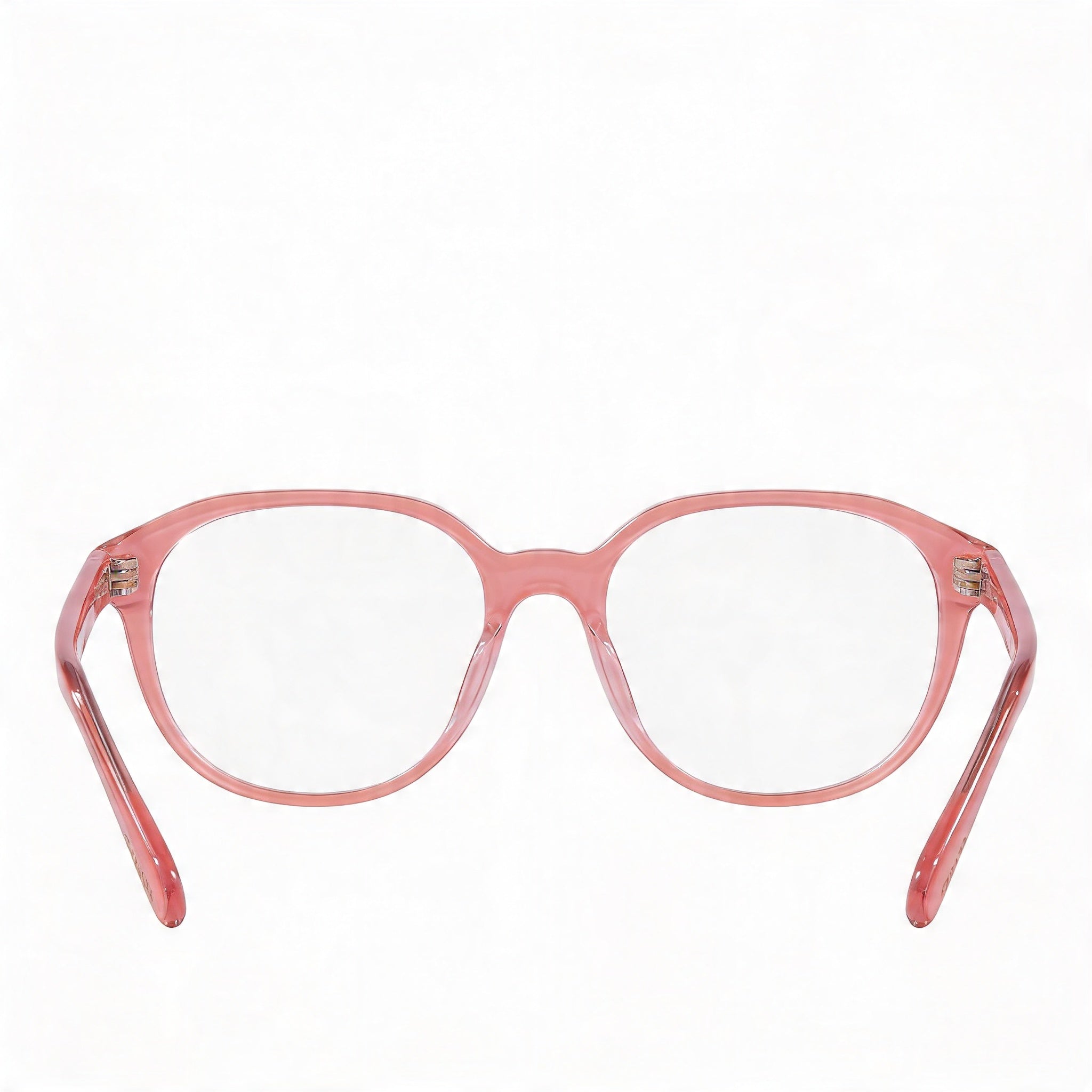 Monturas de gafas de plástico transparente rosa lechoso COACH Hc6209u Universal Fit para mujer con lentes de demostración 52-18-140, Photo 3