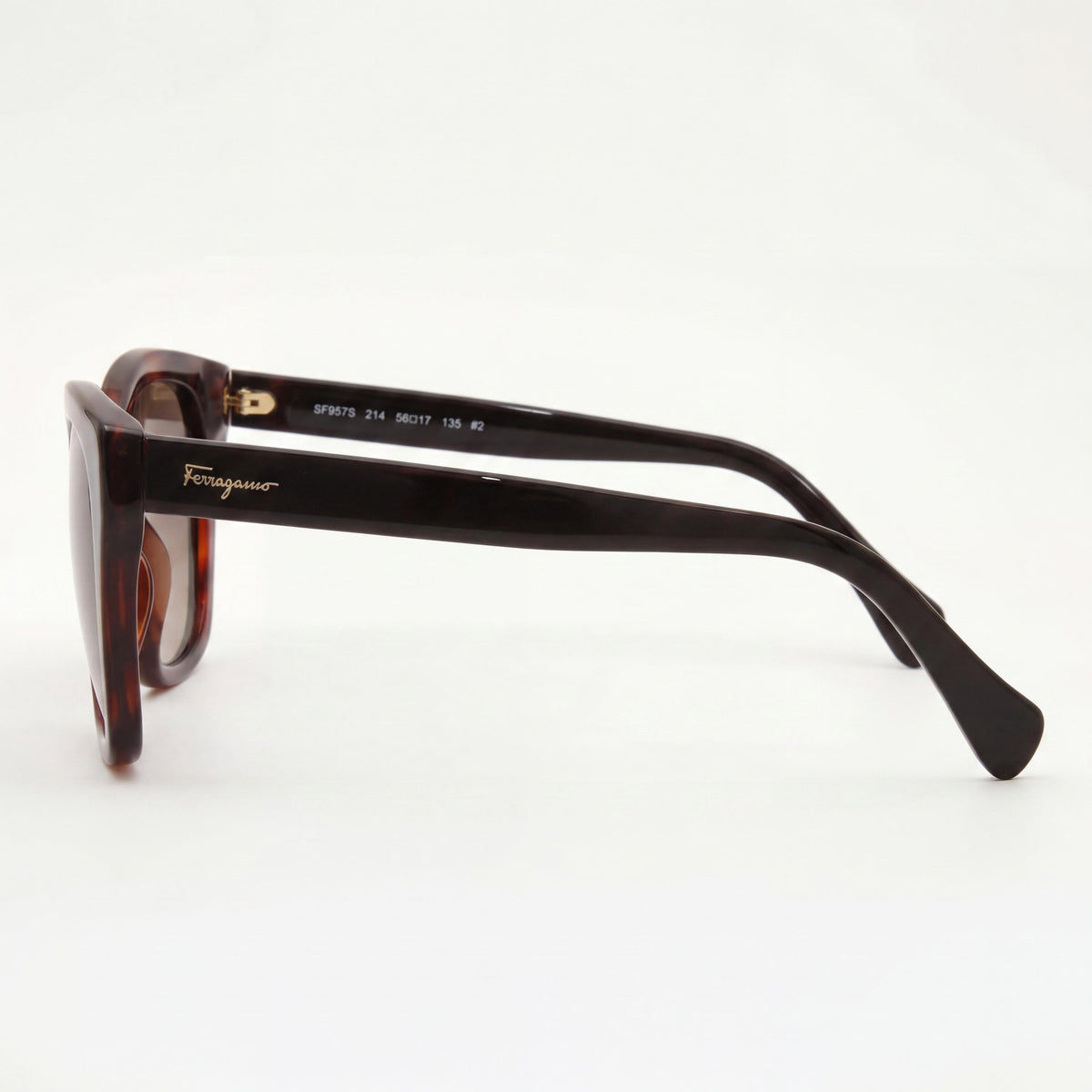 Gafas de Sol Clásicas Ferragamo para Mujer de Plástico Tortuga Marrón No Polarizadas 100% Protección UV 56mm, Photo 2