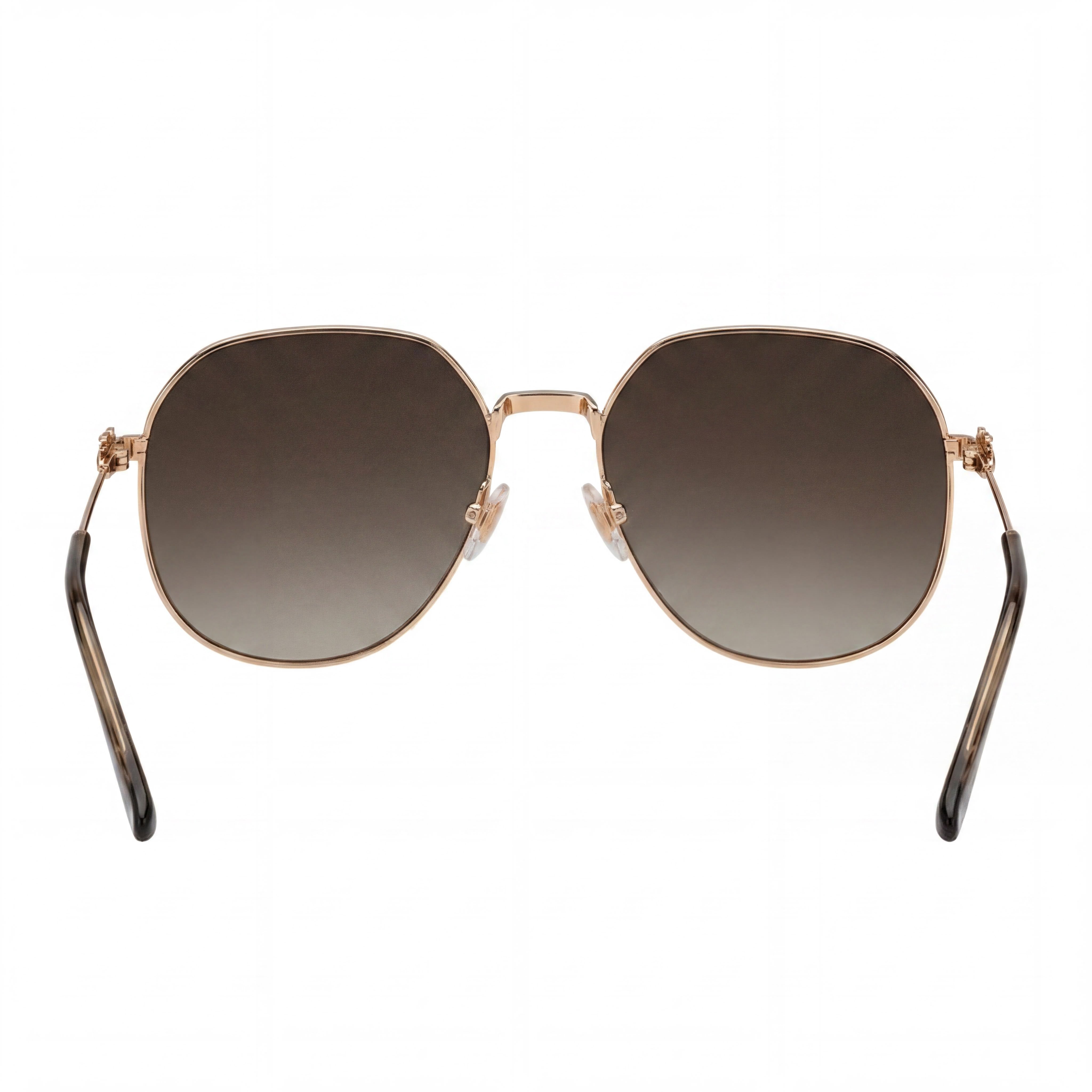 Gafas de sol Etro minimalistas para mujer con montura metálica Oro Cobre Lente burdeos naranja Ancho 60 mm, Photo 4