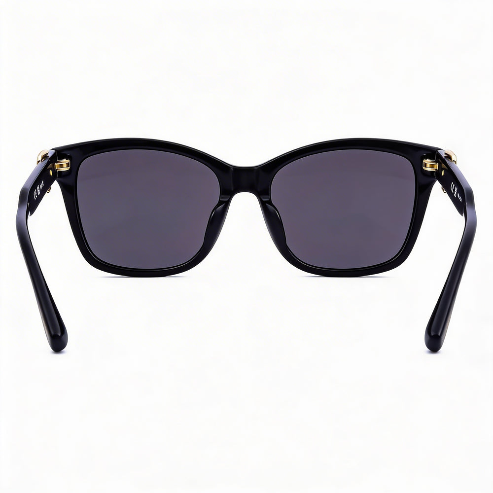 Gafas de sol Moschino Casual para mujer, montura de celulosa inyectada negra con protección UV y lente de 55 mm de ancho.