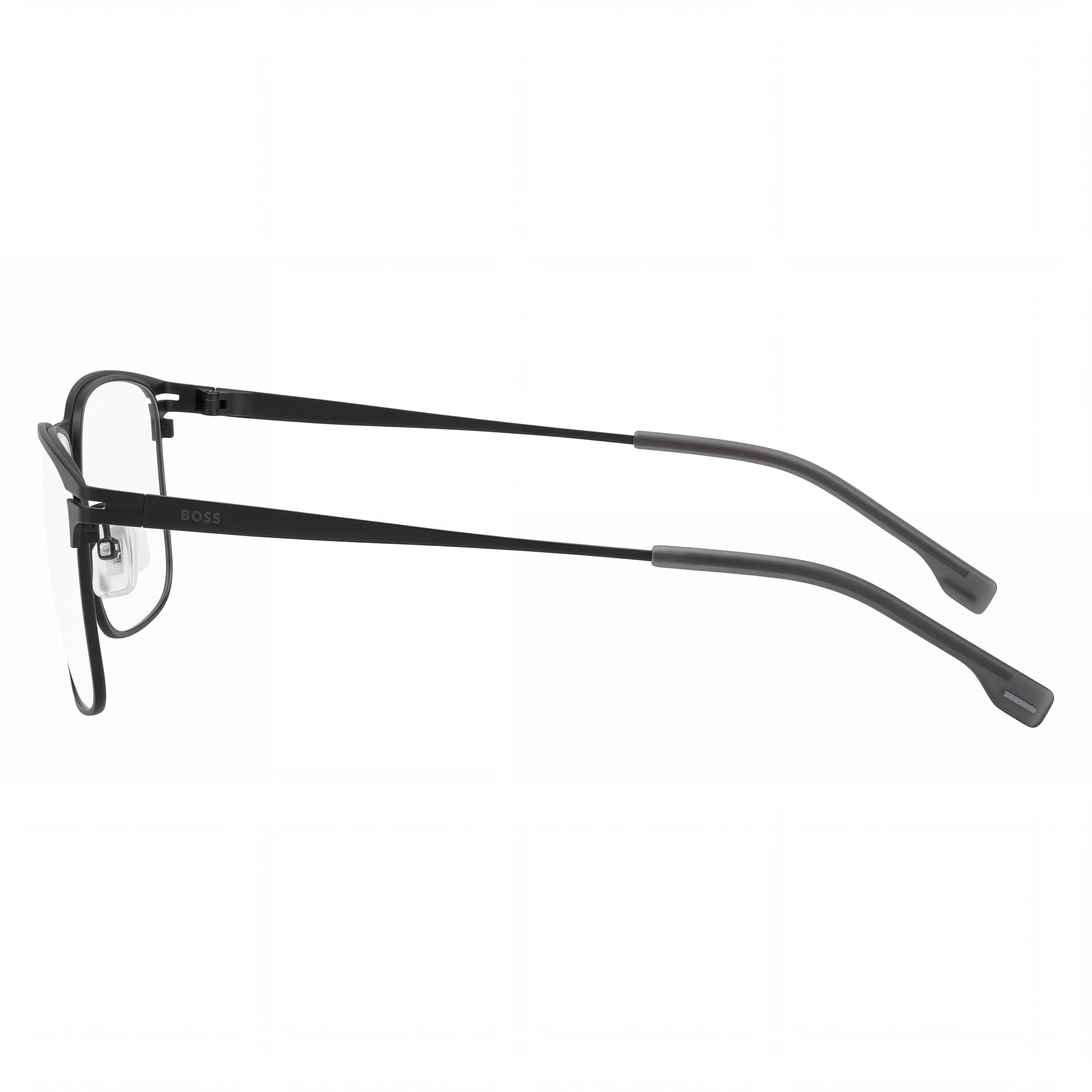 Hugo Boss Classic Unisex Eyewear featuring Metal Frame and Polycarbonate Lenses, Matt Black, 57mm Lens Width, 150mm Temple, Photo 2