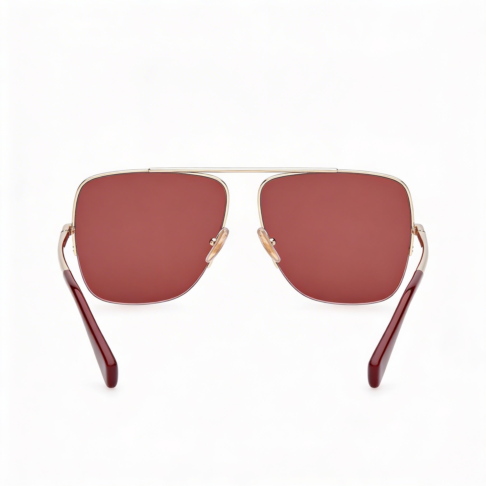Gafas MaxMara Mm0121 para mujer, de acetato, con montura dorada brillante y lentes de policarbonato doradas (59-13-135 mm), Photo 4