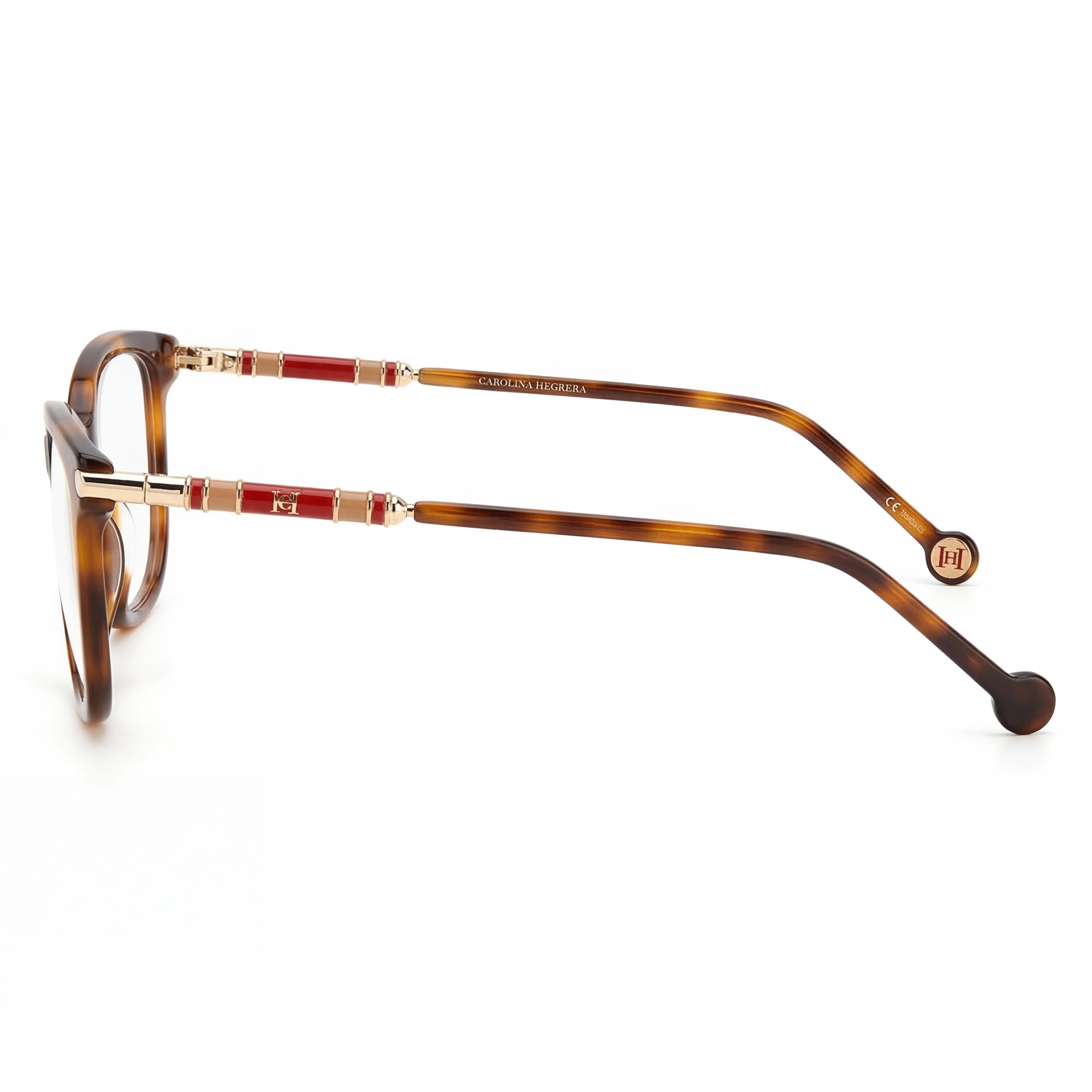 Carolina Herrera Ch 0027 Women's Plastic Rectangular Eyewear Havana Gold 55mm, Photo 2