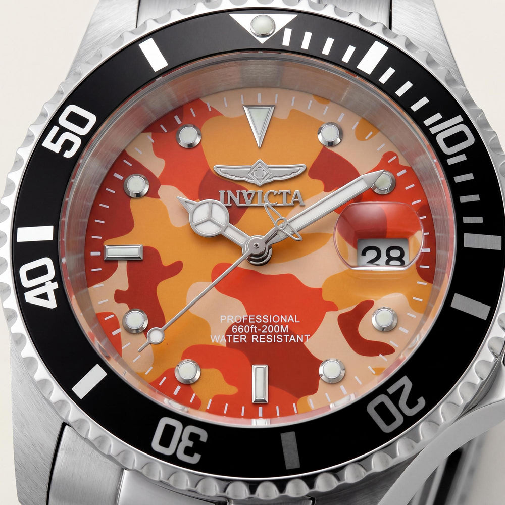 Reloj Invicta Pro Diver 48569 para hombre, de cuarzo, caja de acero inoxidable de 40 mm, esfera naranja, resistente al agua hasta 20 ATM.