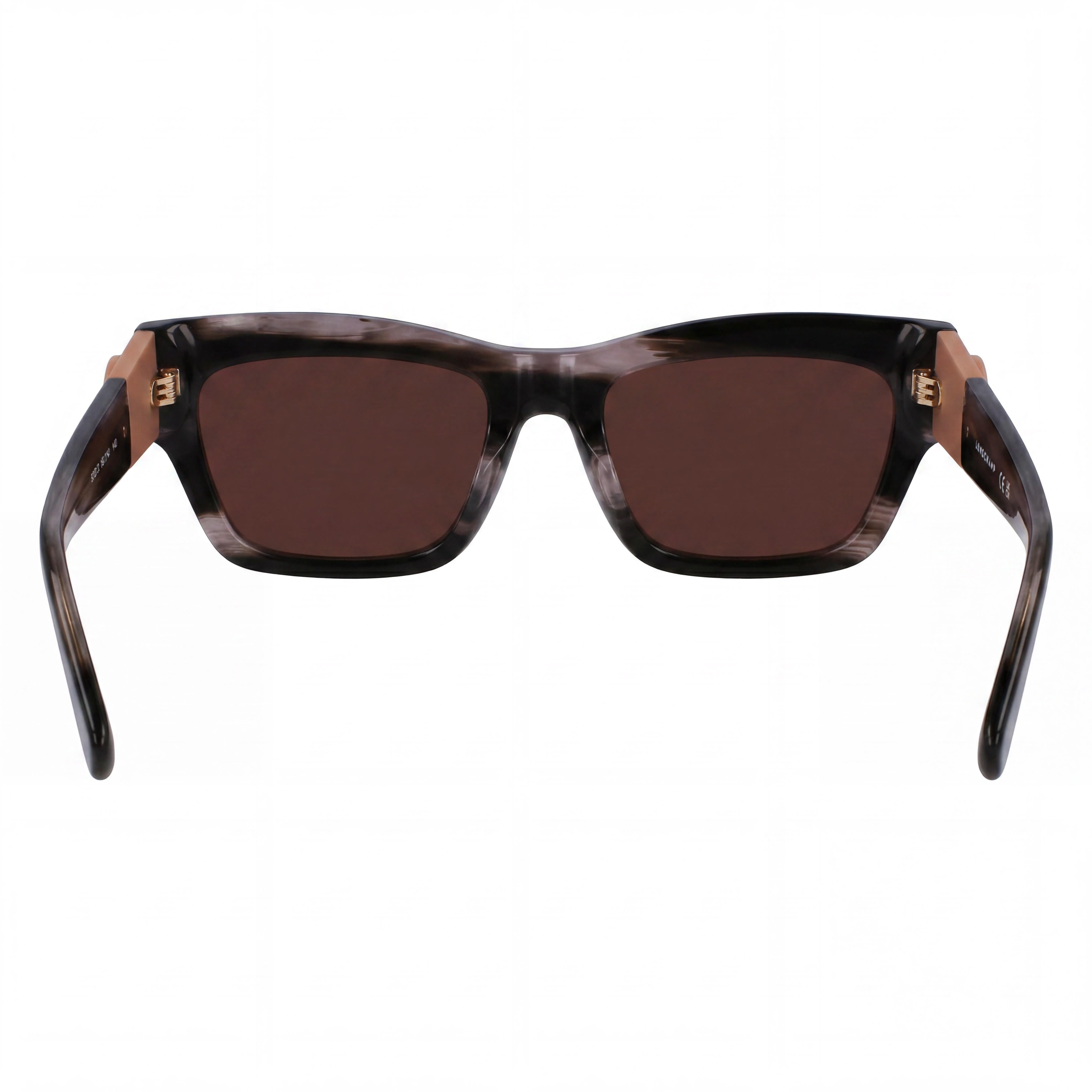 Longchamp Modern Men's Striped Black Acetate Sunglasses with Plastic Lenses, Lens Width 6, Bridge Width 1, Temple Length 2, Photo 4