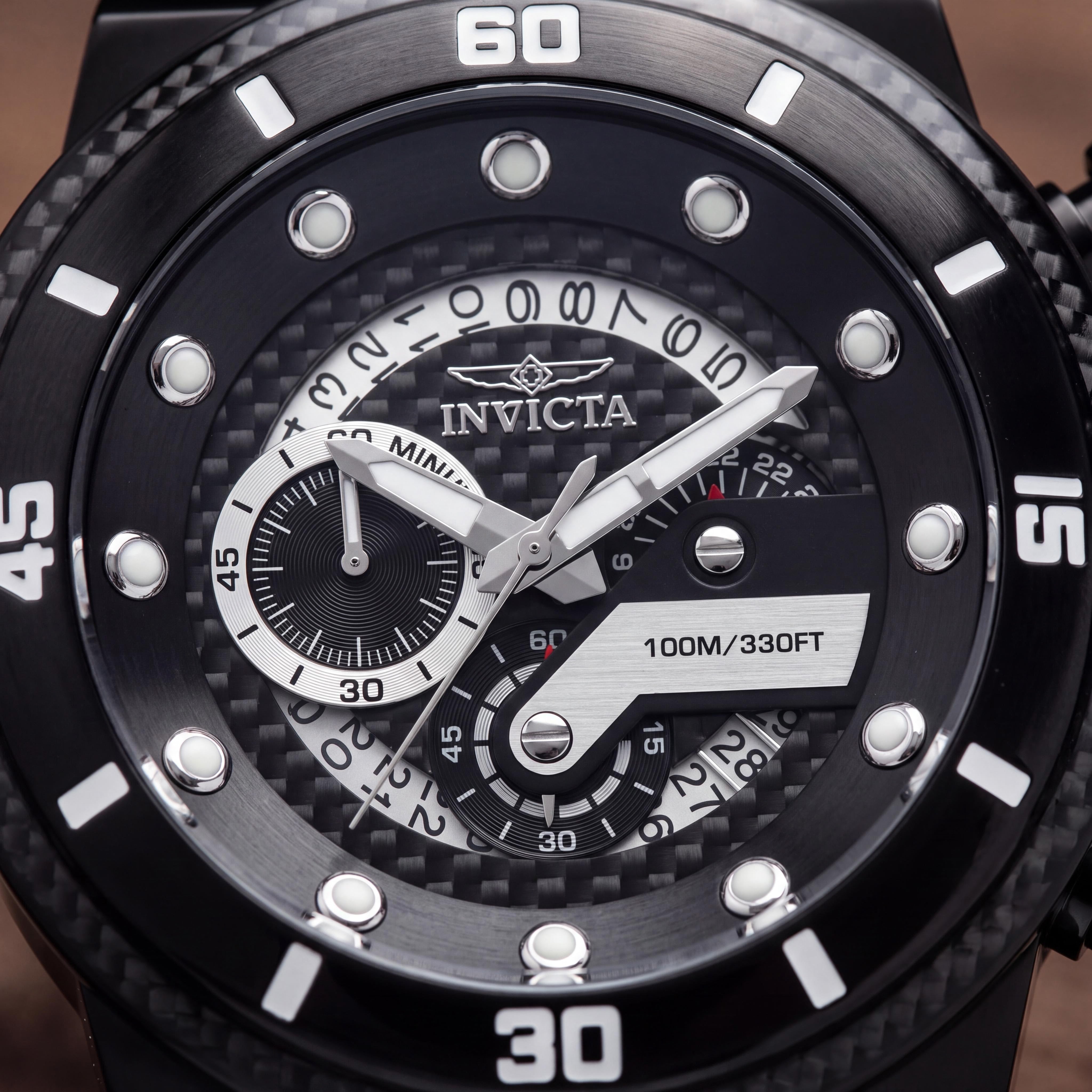 Invicta S1 Rally 24228 Men's 51mm Case Stainless Steel Black Dial Quartz Watch, 10 Bar Water Resistant, Photo 2