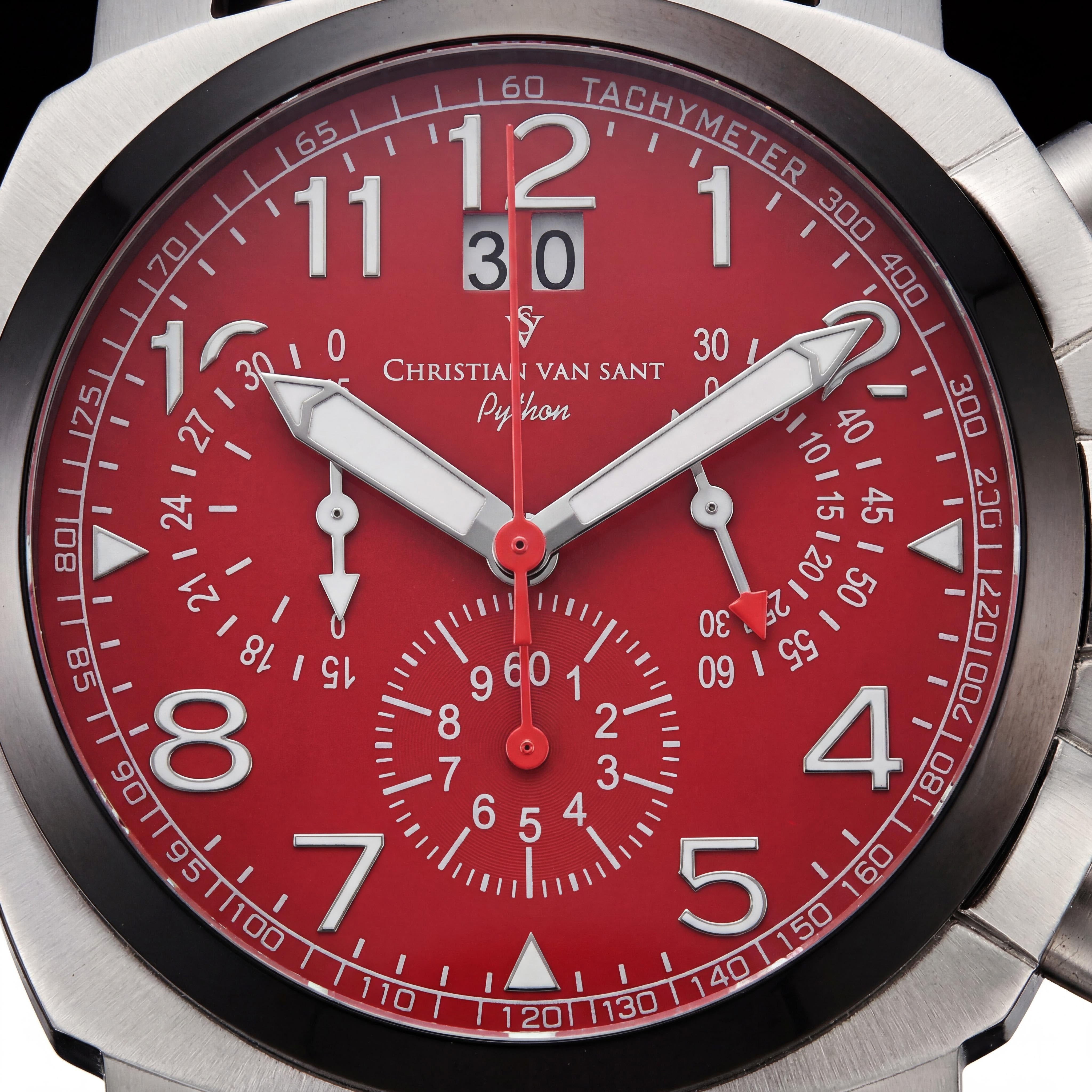 Christian Van Sant CV3AU9 Grand Python Men's Red Chronograph Watch, Water Resistant with Date Display, Swiss Quartz Movement, Photo 2