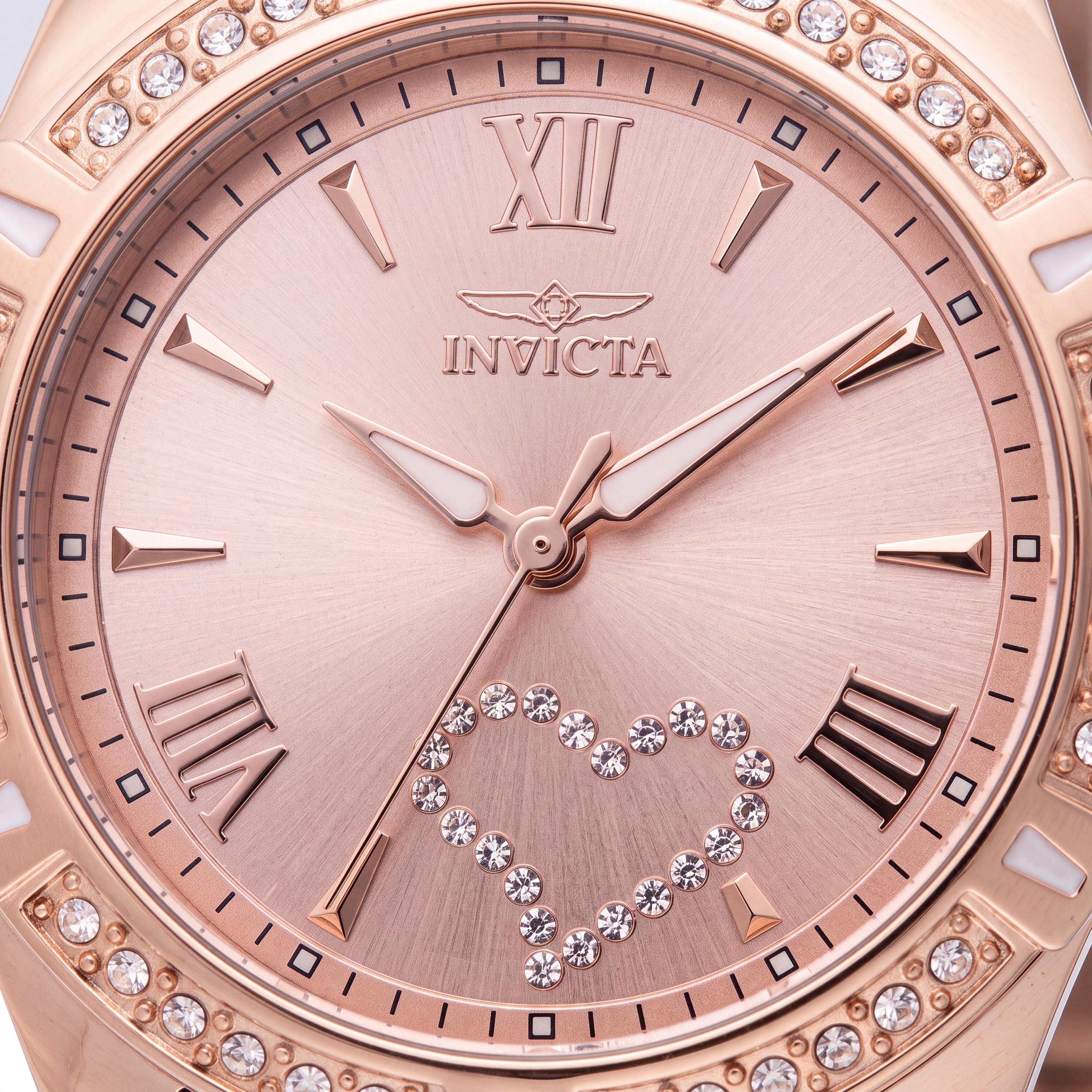 Invicta Angel 49843 Women's Stainless Steel Rose-Gold Dial Quartz 34mm Bracelet Watch, Photo 2