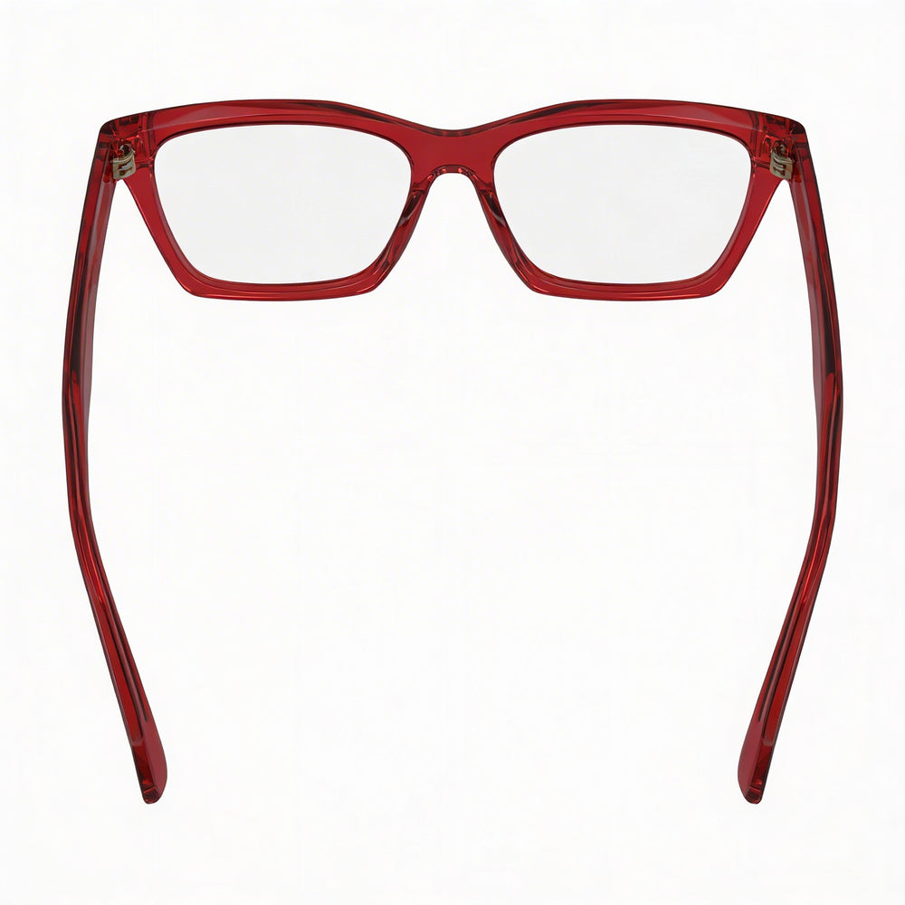 Gafas Ferragamo Sf2986 para hombre de acetato rojo transparente 53