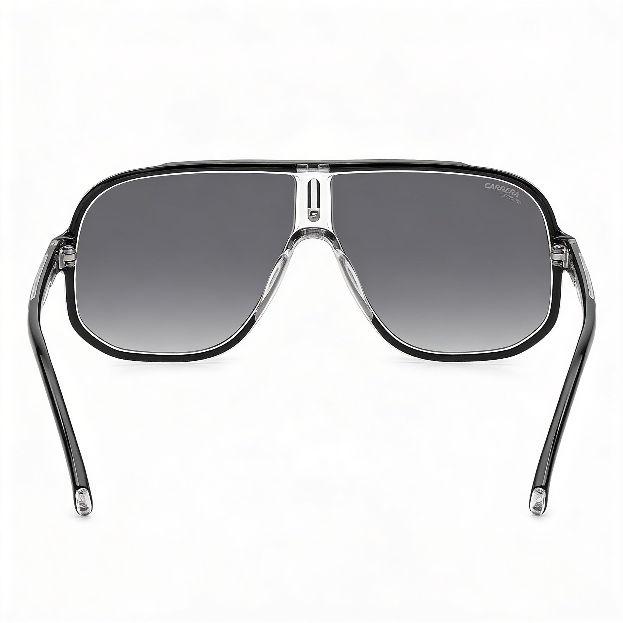 Gafas de sol Carrera modernas unisex con montura y lentes de poliamida en blanco y negro, con protección UV y no polarizadas, 63mm, Photo 4
