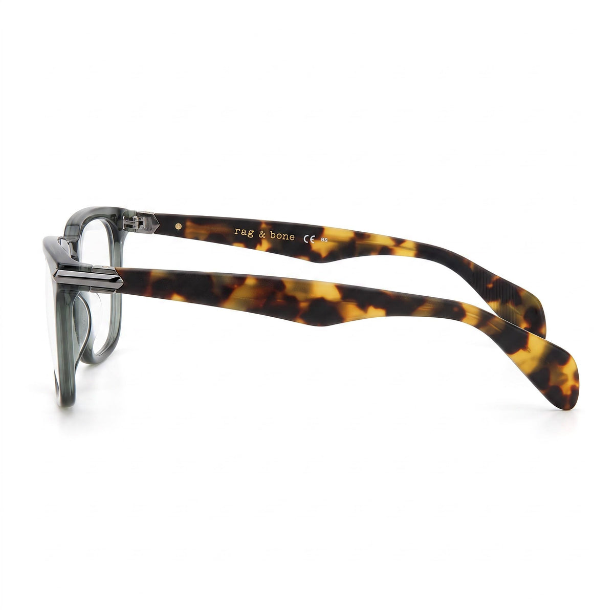 rag & bone Modern Unisex Acetate Frame Eyeglasses with Light Adaptive Non- Lenses, Khaki Havana 49mm, Photo 3