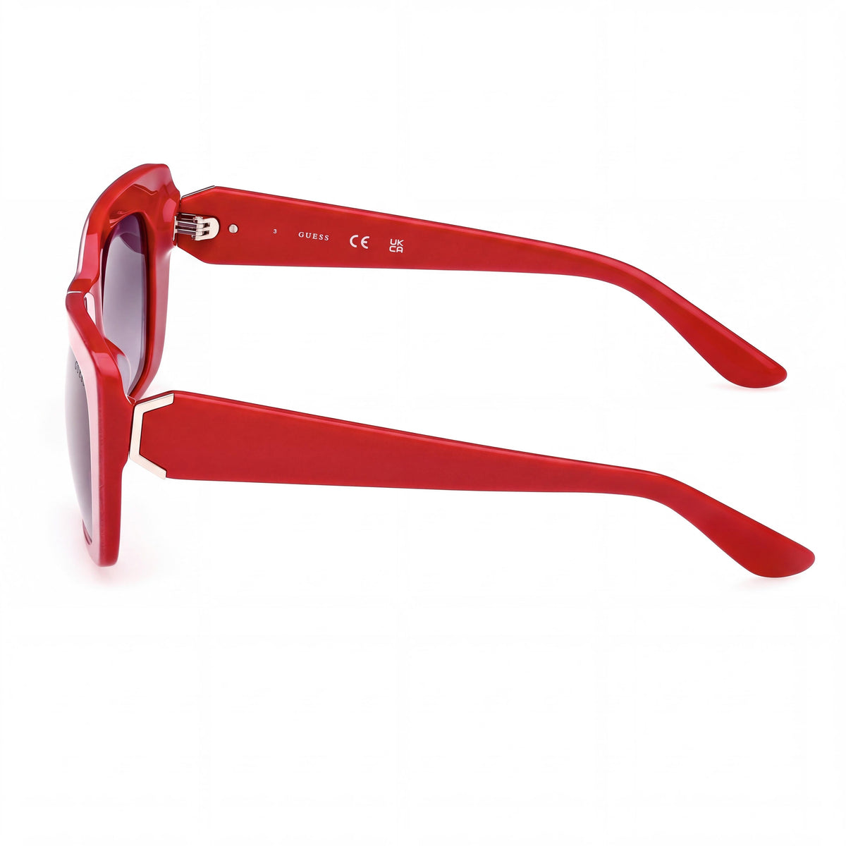 GUESS Casual de Mujer Rojas Marco de Plástico Cuadradas Lentes No Polarizadas Humo Degradado Gafas de Sol 55-17-140, Photo 3