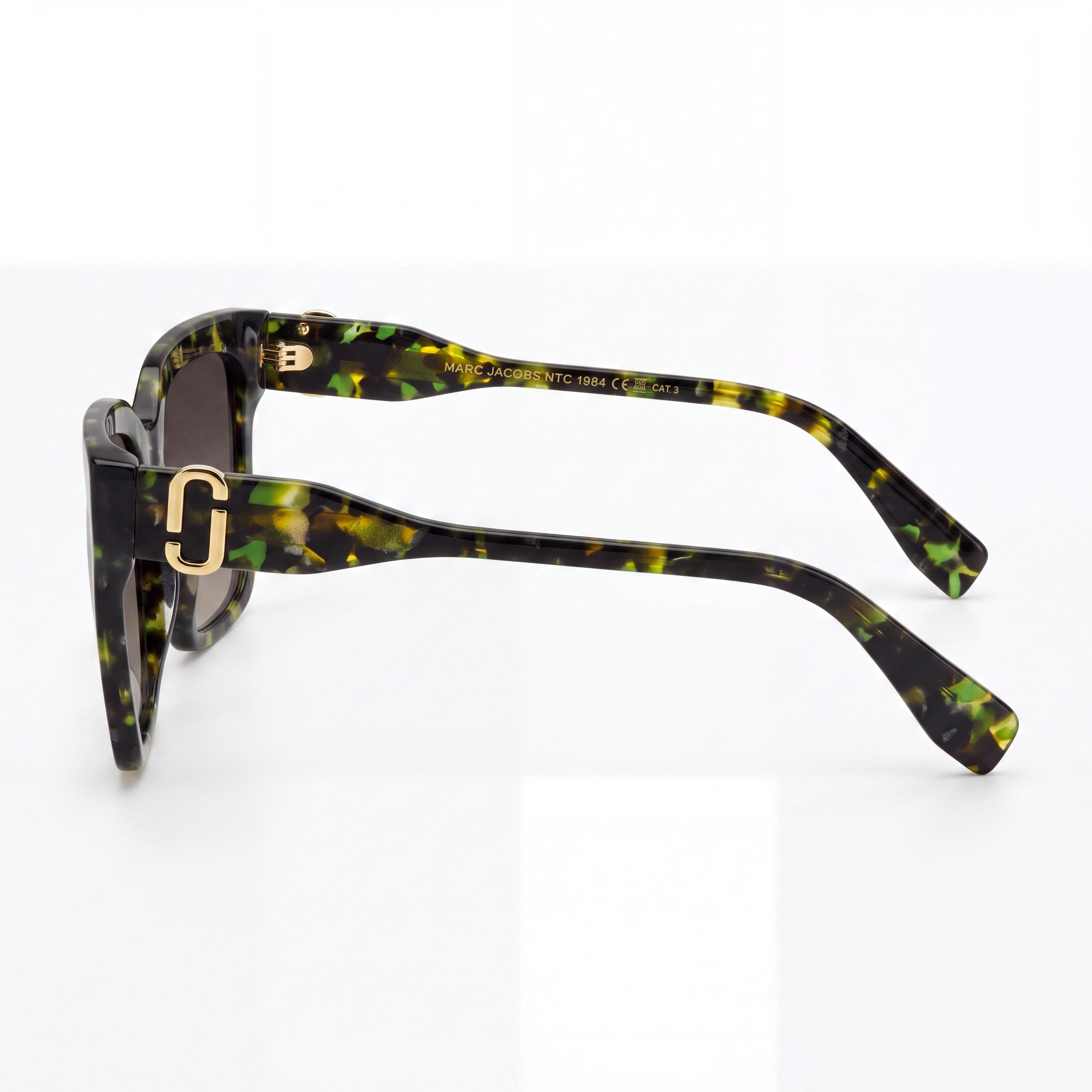 Marc Jacobs Marc 764/S Women's Acetate Sunglasses, Green Havana/Brown Frame, Brown Lenses, 57mm UV Protection, Photo 3