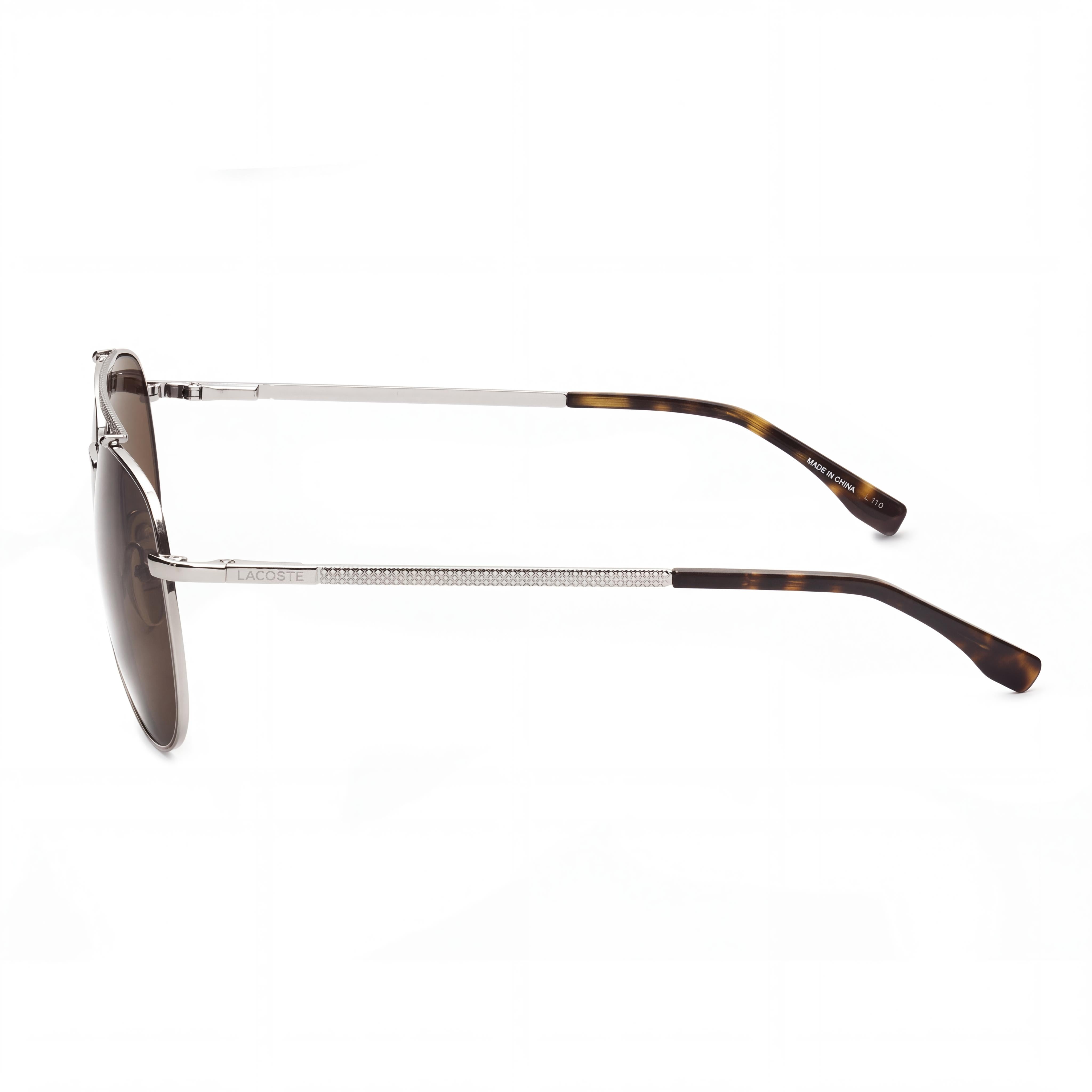 Lacoste L177S Unisex Gunmetal Metal Pilot Frame Brown Polycarbonate Lens UV Protection 57mm Sunglasses, Photo 3