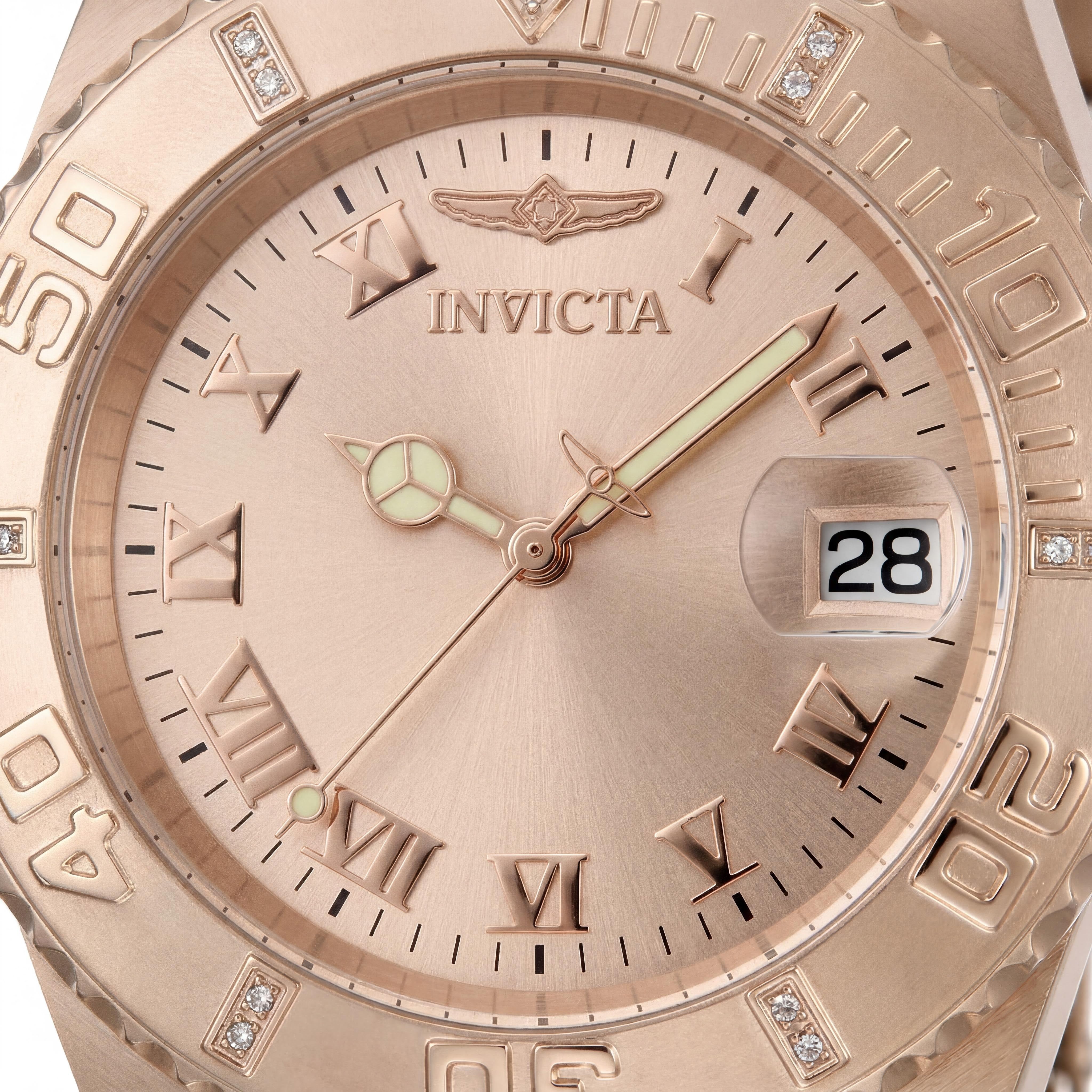 Invicta Pro Diver 12821 Women's Rose Gold Stainless Steel Diamond Bezel Luminous Quartz Dive Watch 40mm, Photo 2