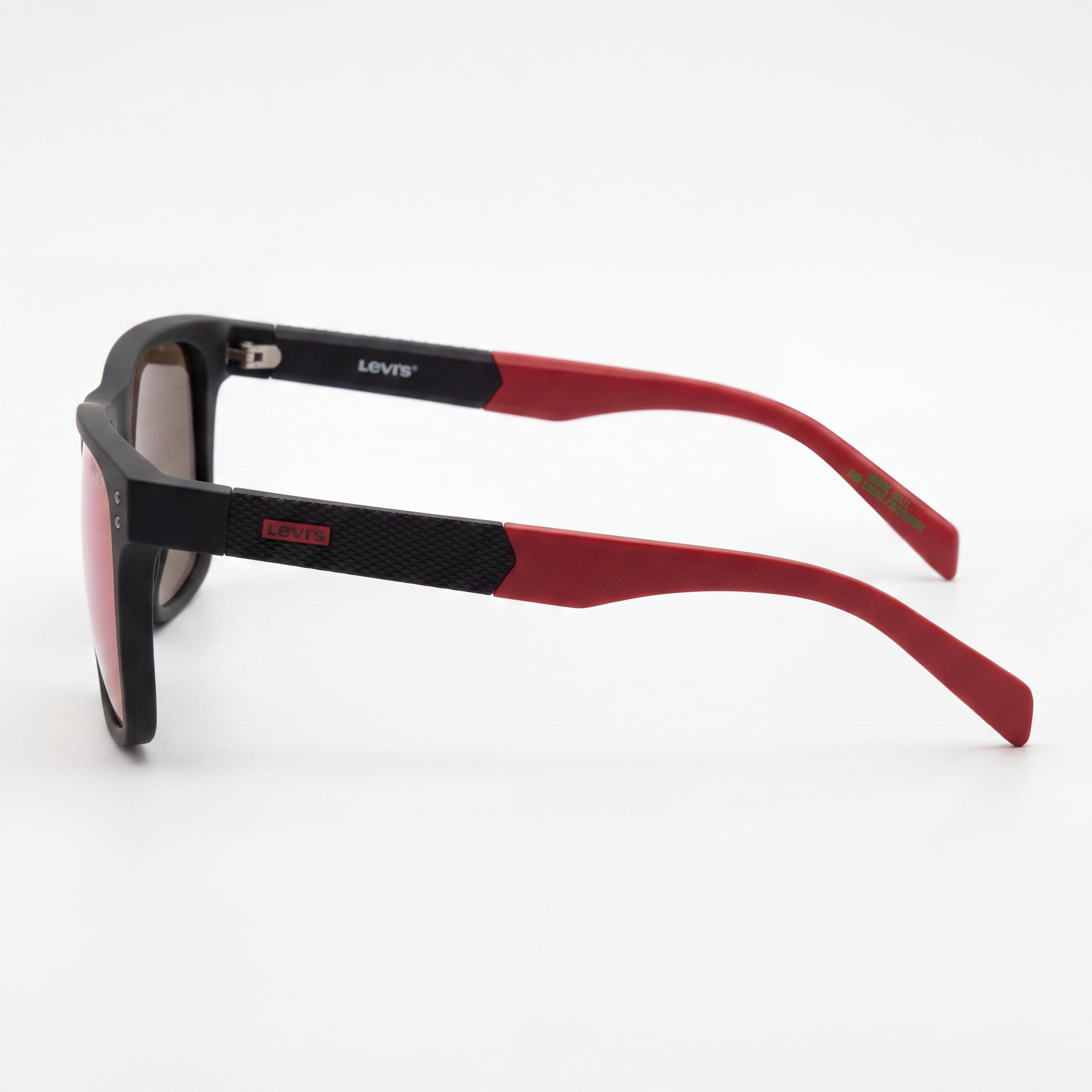 Levi's Gafas de Sol Casuales de Hombre Rojo Mate y Negro ECO POLIAMIDA Multicapa Rojo 56mm, Photo 3