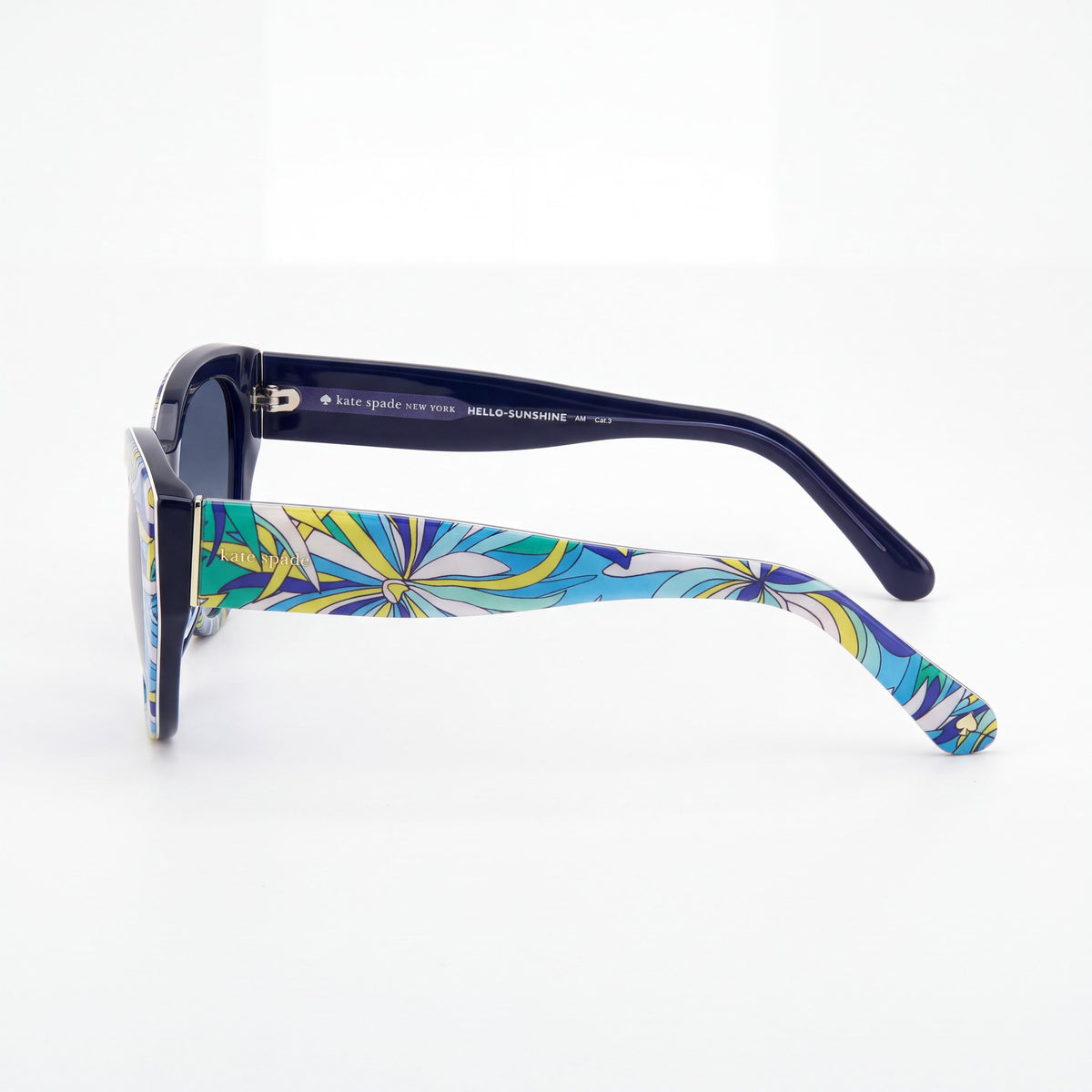 kate spade new york PAISLEIGH/S Women's Cat Eye Acetate Blue Pattern Blue/Grey Shaded Dark Grey Shaded Gradient UV Sunglasses 55mm, Photo 3
