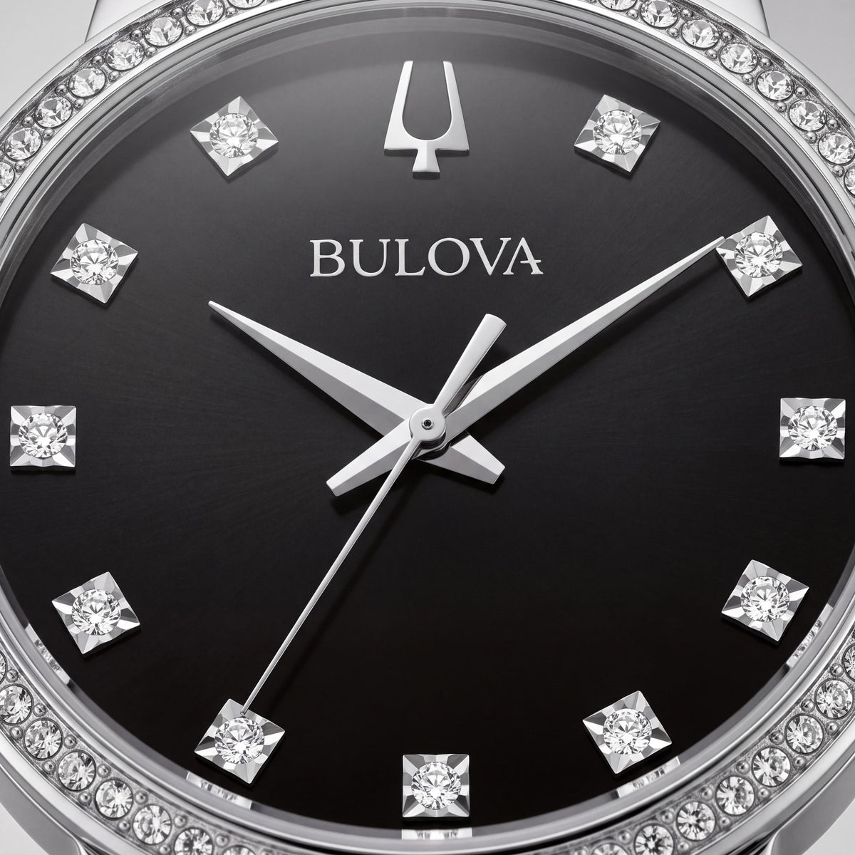 Bulova Women's Modern Black Necklace Watch featuring 175 Total Crystals, Quartz Movement, and Water Resistance, Photo 2