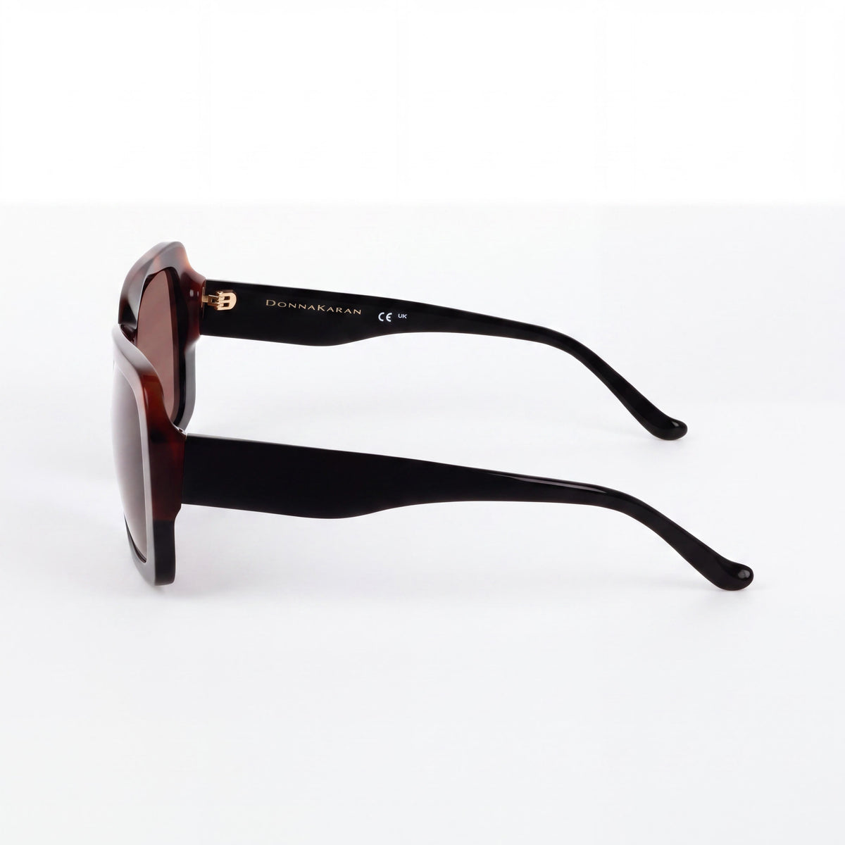 Gafas de sol no polarizadas Donna Karan Classic de acetato carey oscuro con degradado negro para mujer, 55 mm, Photo 3
