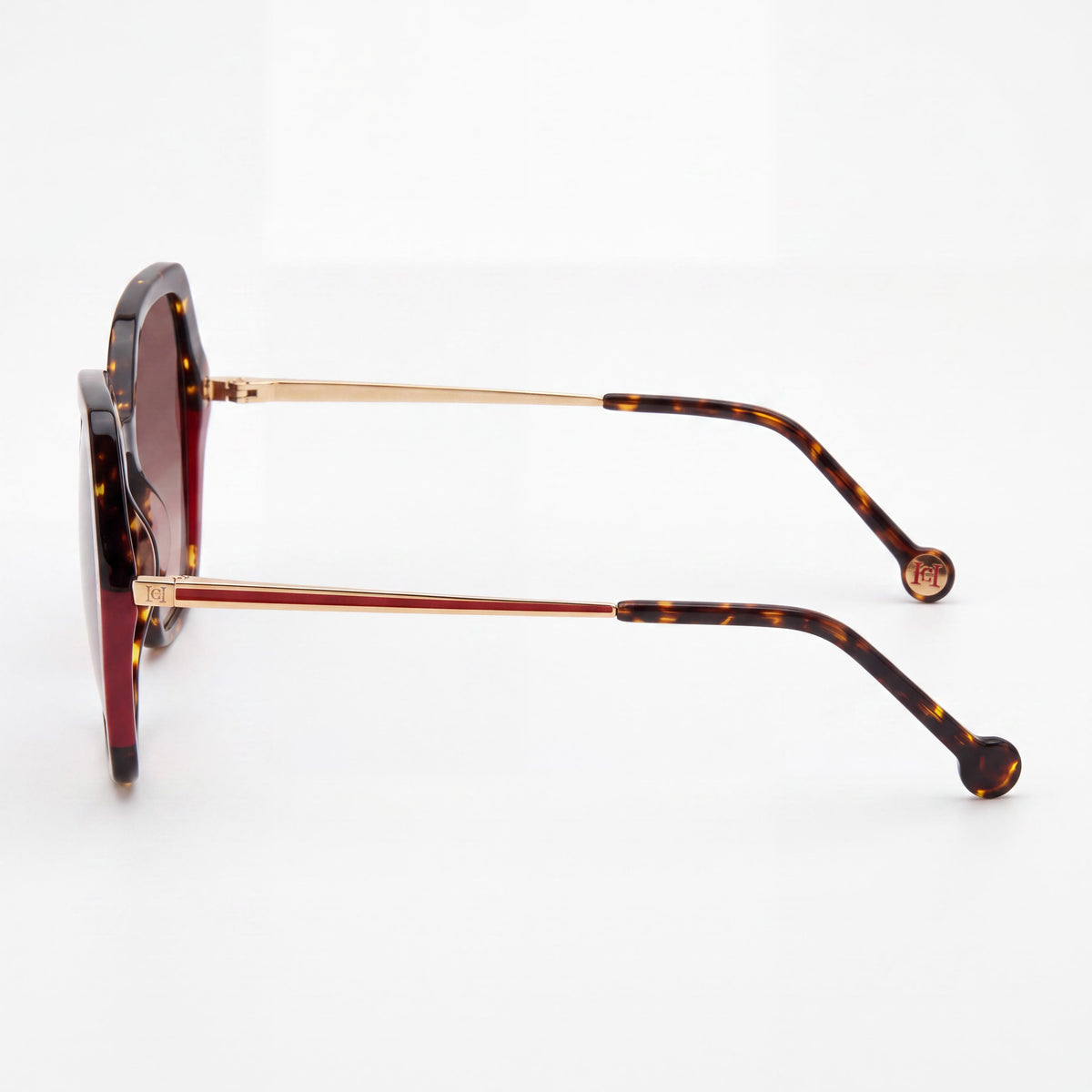 Gafas de sol Carolina Herrera para mujer esenciales de acetato ligero, La Habana, rojo-marrón, sin polarizar, protección UV, con cristales marrones degradados, de 55 mm, Photo 3