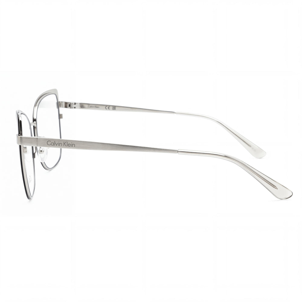 Calvin Klein Ck22101 Unisex Eyeglasses featuring a Black Silver Metal Cat Eye Frame with 54mm Lens Width