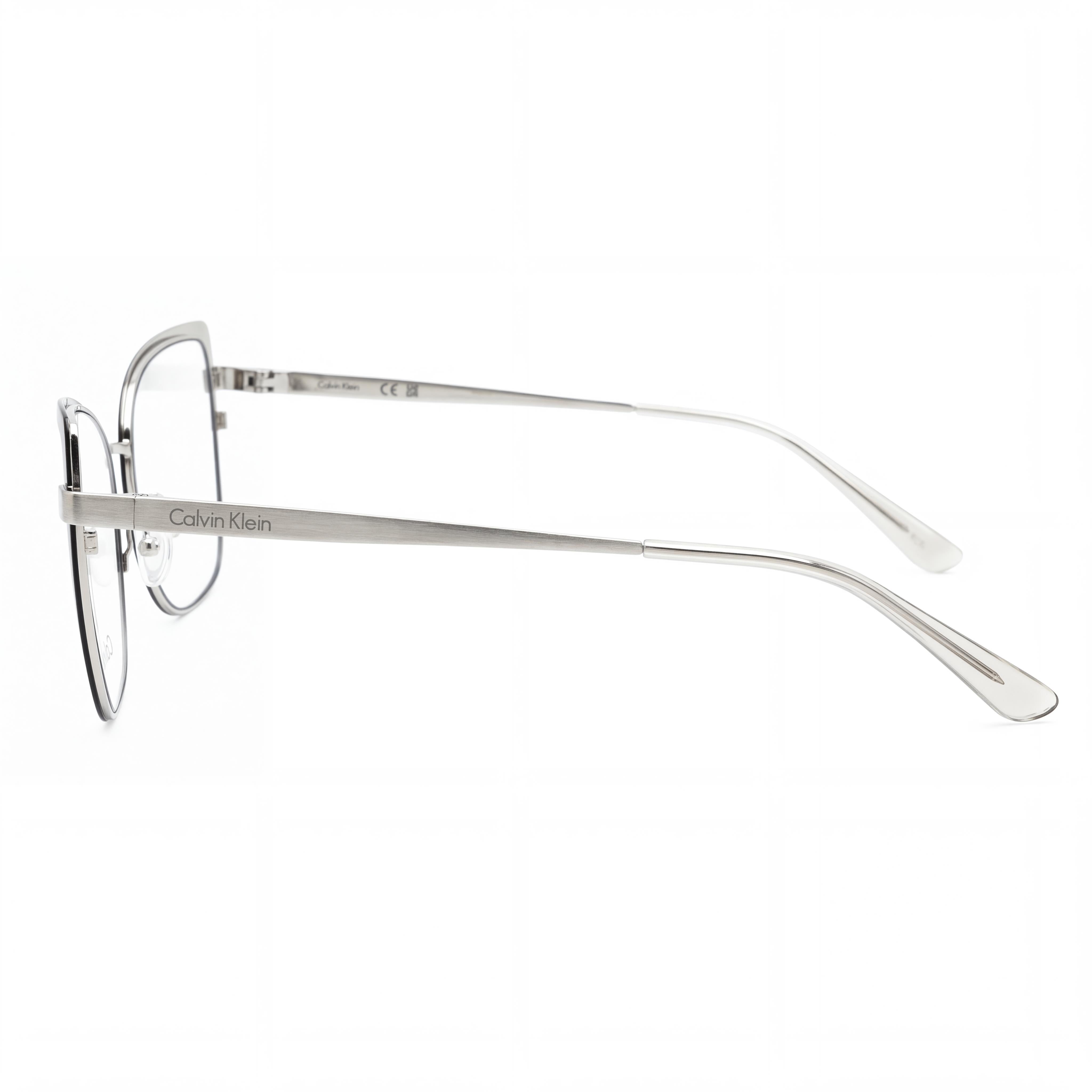 Calvin Klein Ck22101 Unisex Eyeglasses featuring a Black Silver Metal Cat Eye Frame with 54mm Lens Width, Photo 2