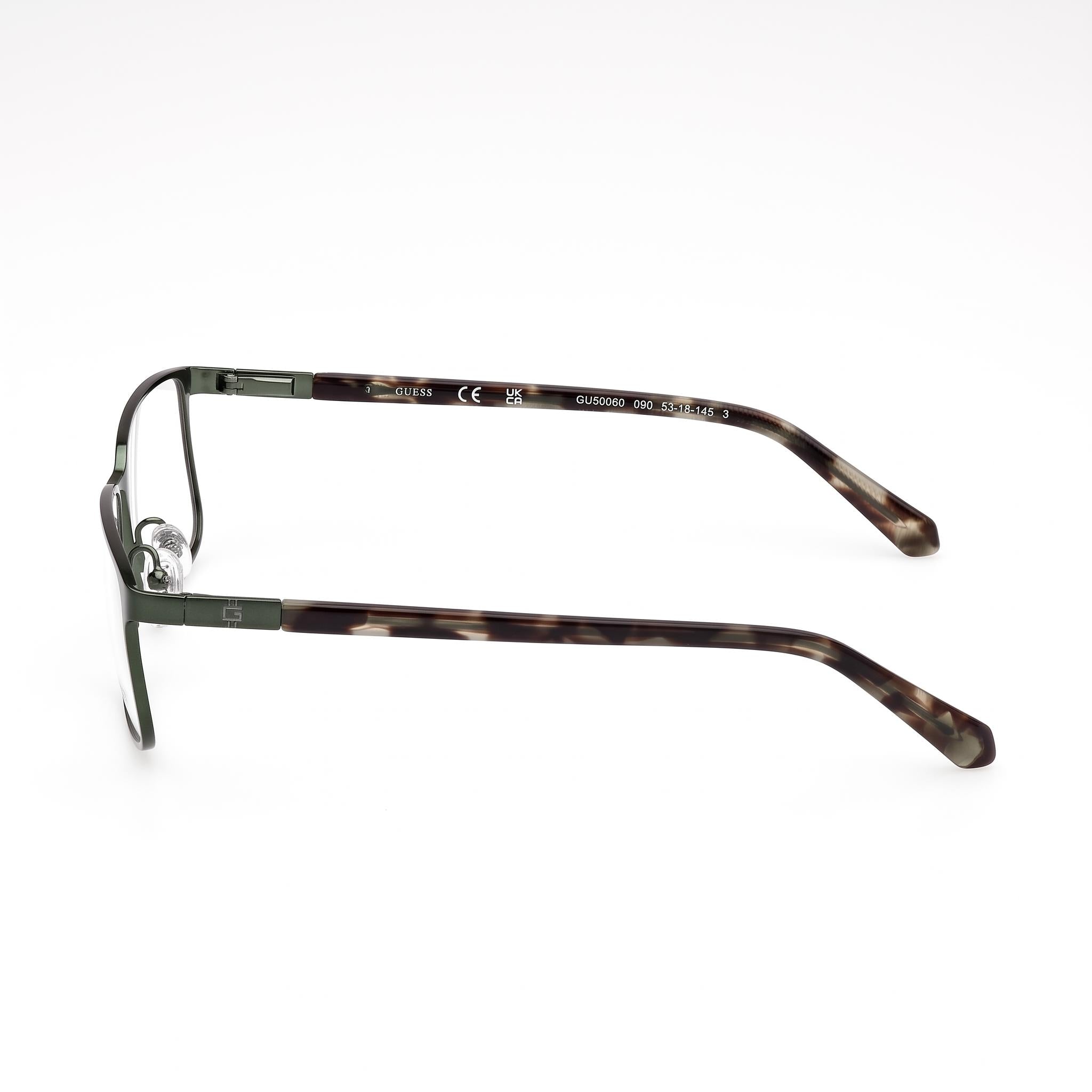 GUESS Gu50244 Unisex Metal Frame Eyewear featuring Matte & Shiny Dark Green Finish, 55-16-145mm Size, Photo 3