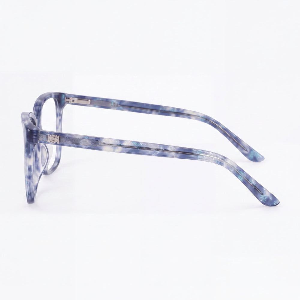Bebe Bb5217 Unisex Full Rim Square Acetate Eyeglasses in Teal Shimmer, Lens 52mm, Bridge 17mm, Temple 140mm