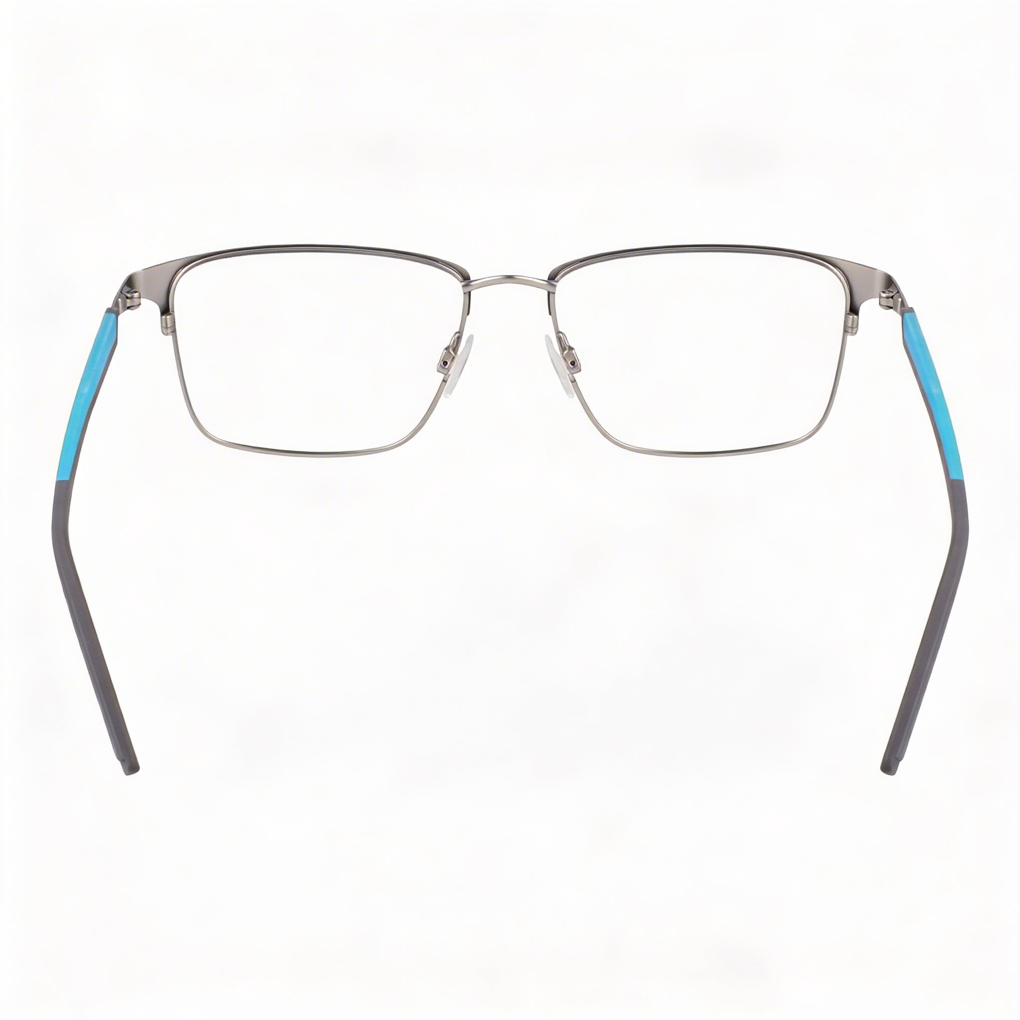 Flexon E1154 Men's Acetate Eyeglasses Satin Silver Cerulean, Photo 3