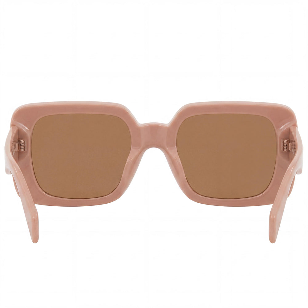 Gafas de titanio Versace Ve 4473u para mujer, color beige y marrón oscuro, con lentes marrón oscuro, ancho de lente 54 mm