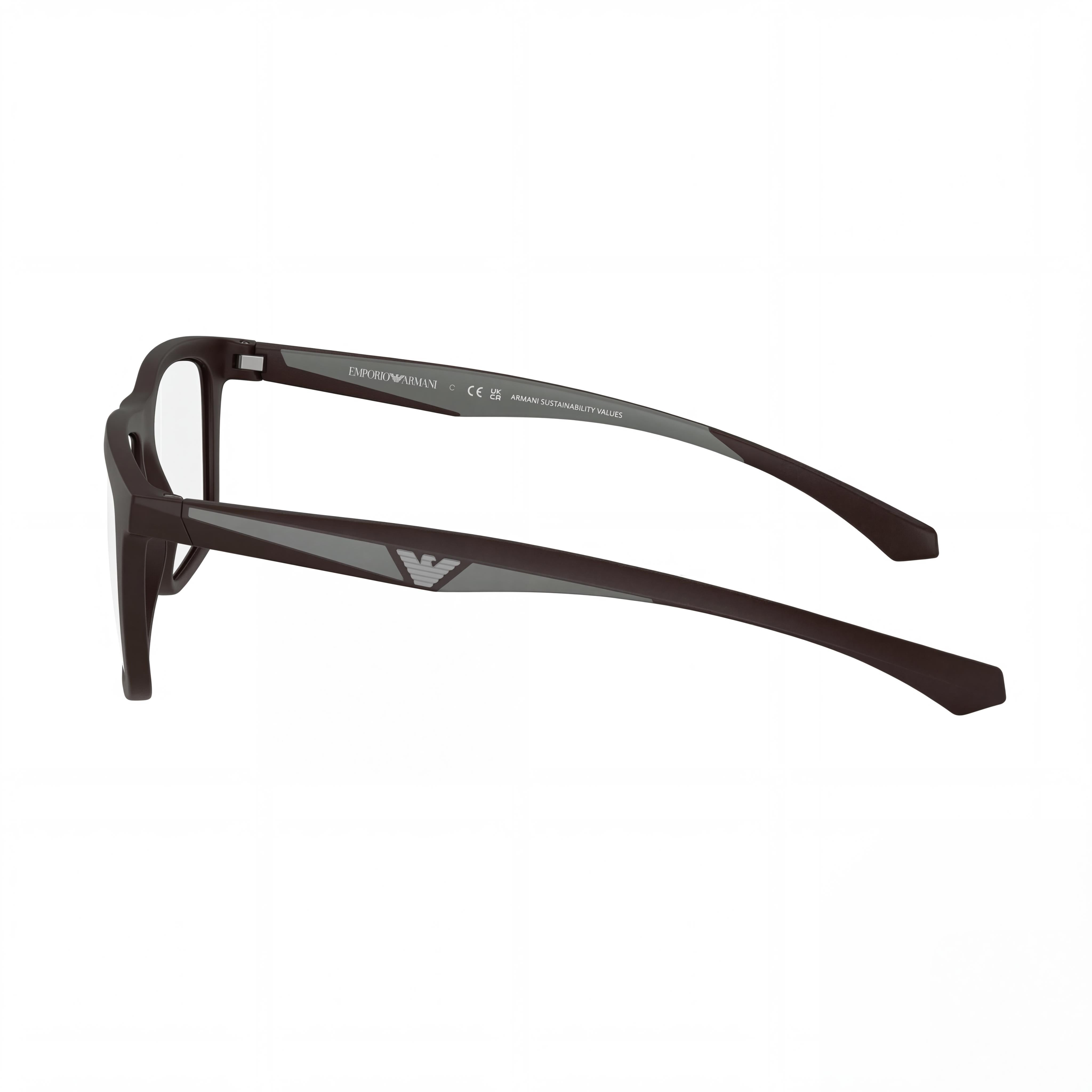 Emporio Armani Ea4235 Women's Eyeglasses with Sun Clip-ons, Matte Brown Plastic Frame, Demo Lenses, 55mm, Photo 2