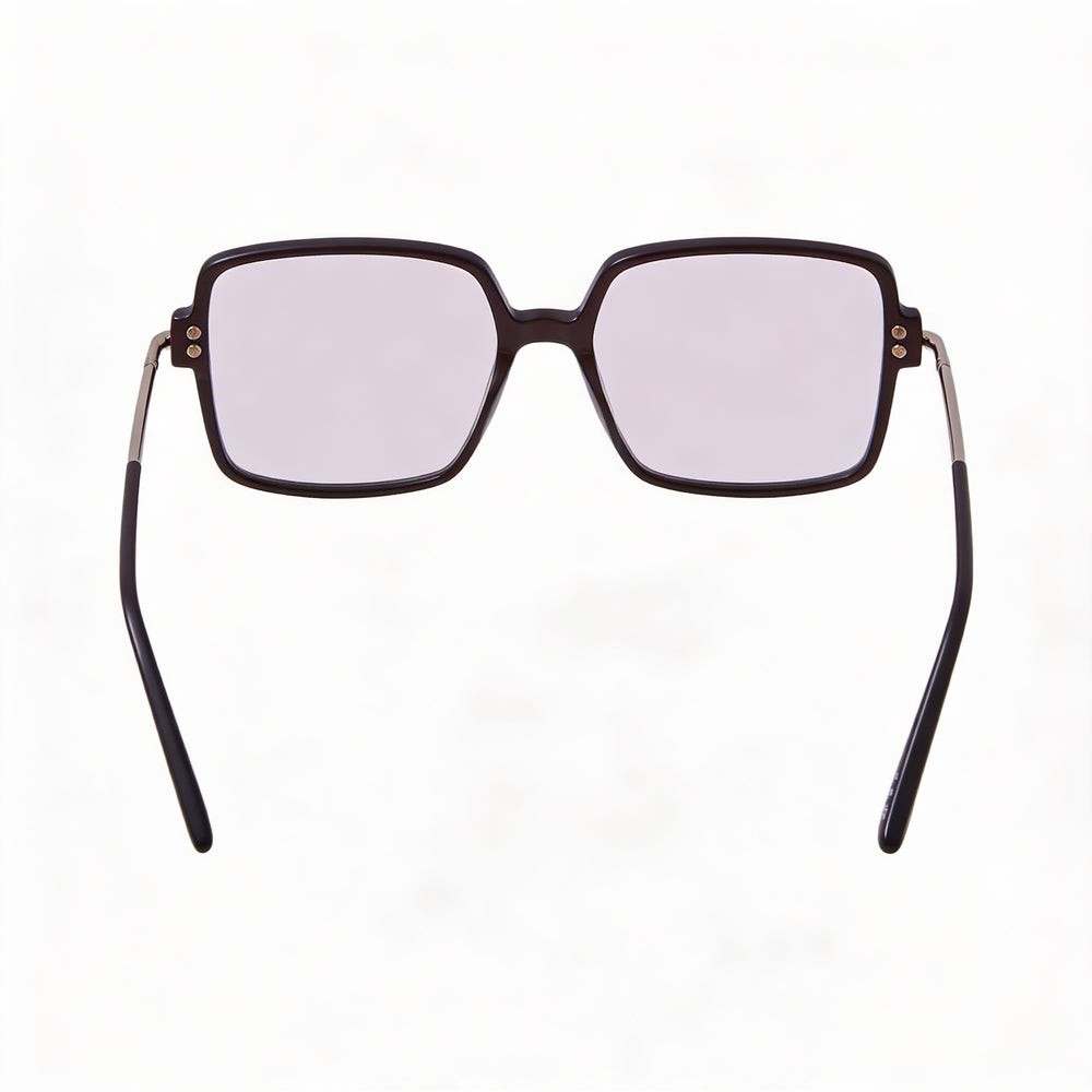 Gafas Tom Ford FT5915-B de mujer color marrón claro con filtro de luz azul, montura cuadrada completa de plástico y lentes transparentes de 53 mm