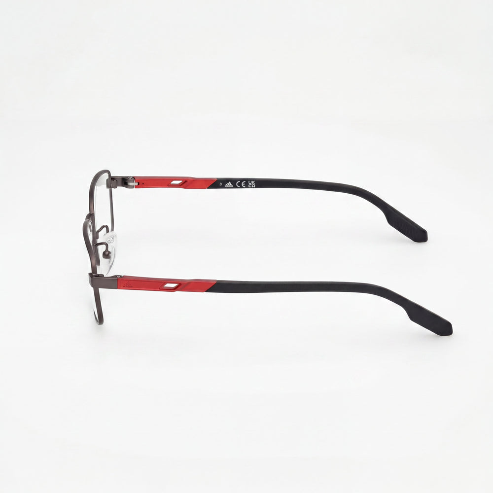 adidas Sport SP5085-H Unisex Casual Shiny Gunmetal Metal Frame Transparent Lens Optical Eyeglasses 55mm