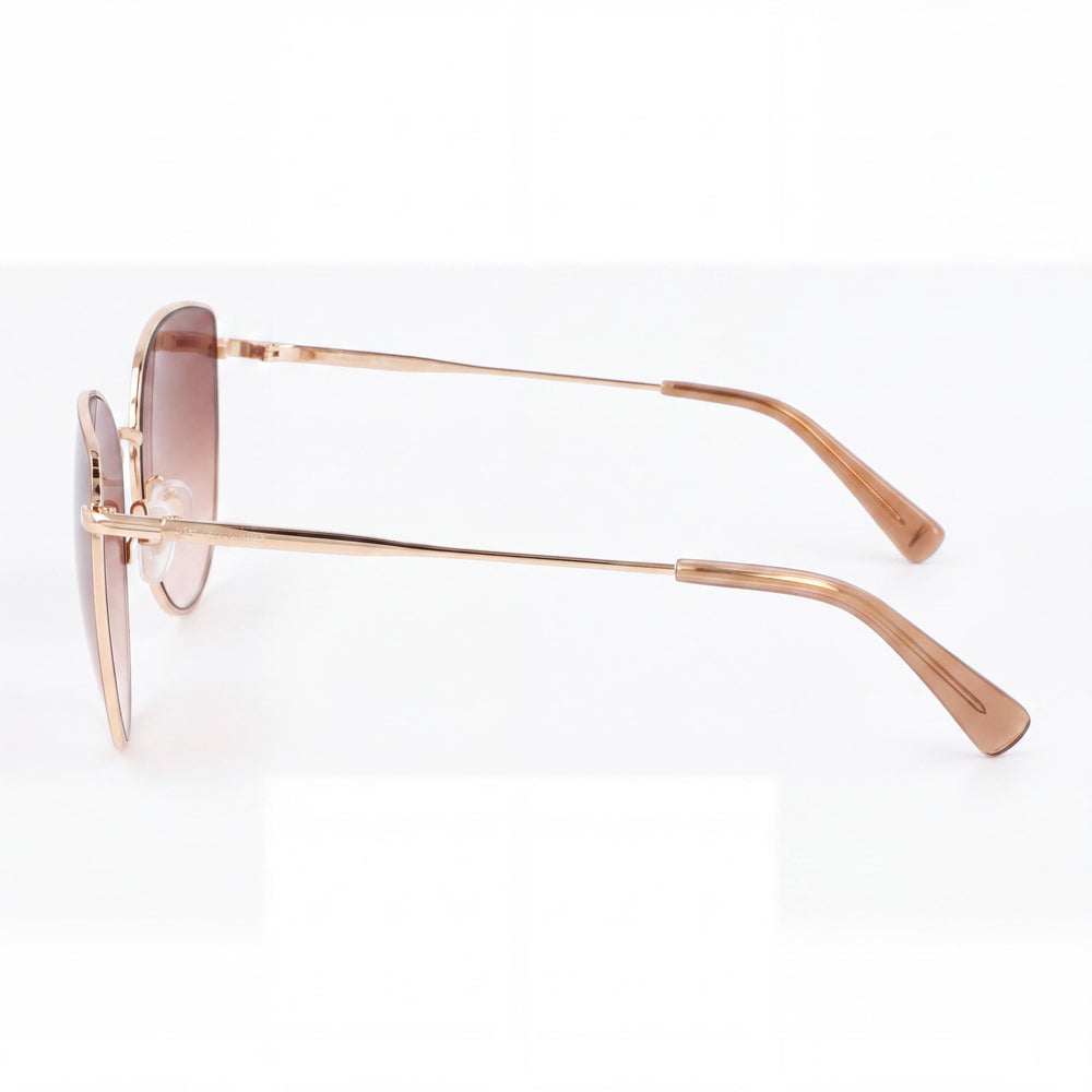 Gafas de sol casuales Longchamp LO158S para mujer, montura de metal dorado beige, lentes de policarbonato dorado beige, 60 mm